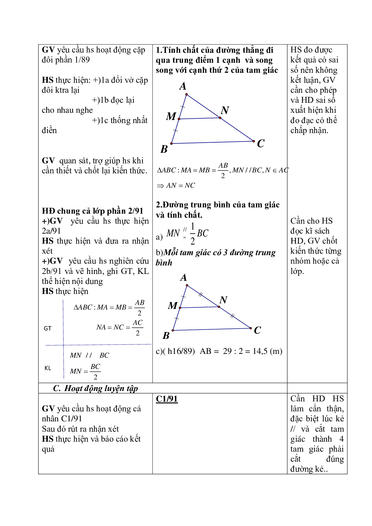 Giáo án Đường trung bình của tam giác, của hình thang (2023) - Toán 8 (trang 2)