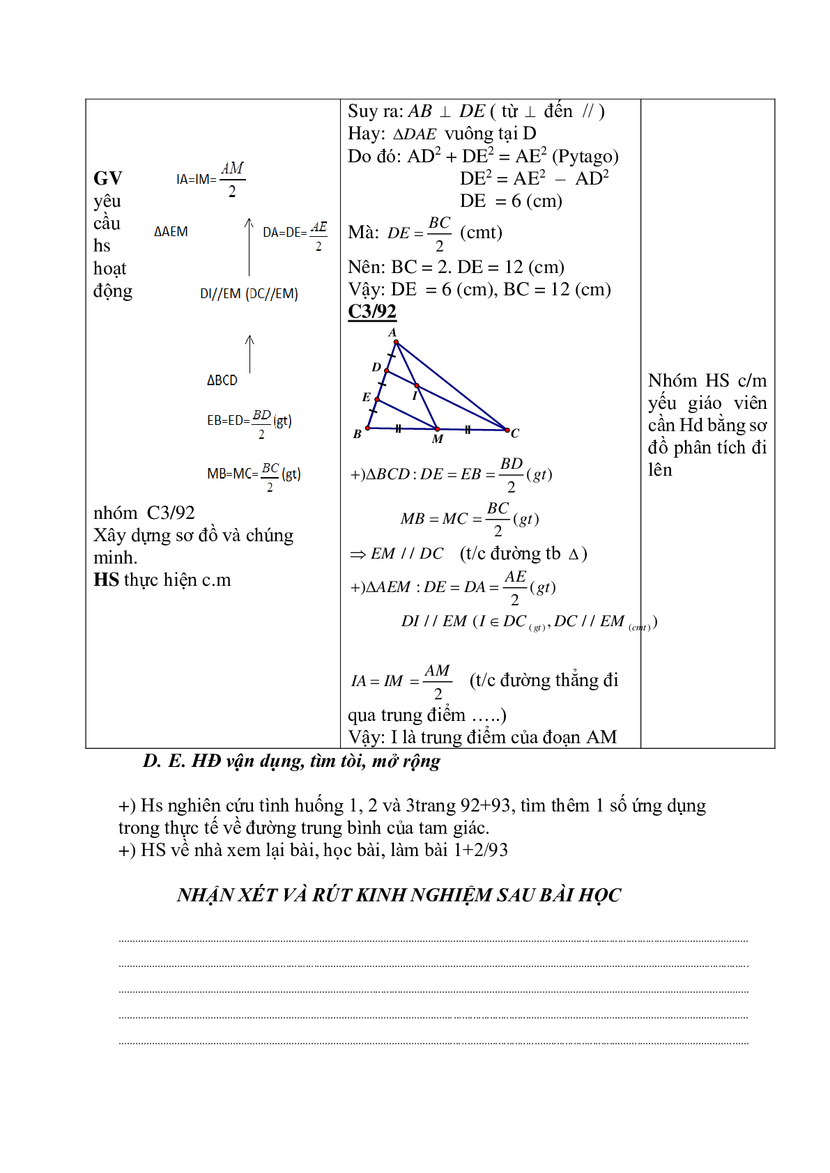 Giáo án Đường trung bình của tam giác, của hình thang (2023) - Toán 8 (trang 4)