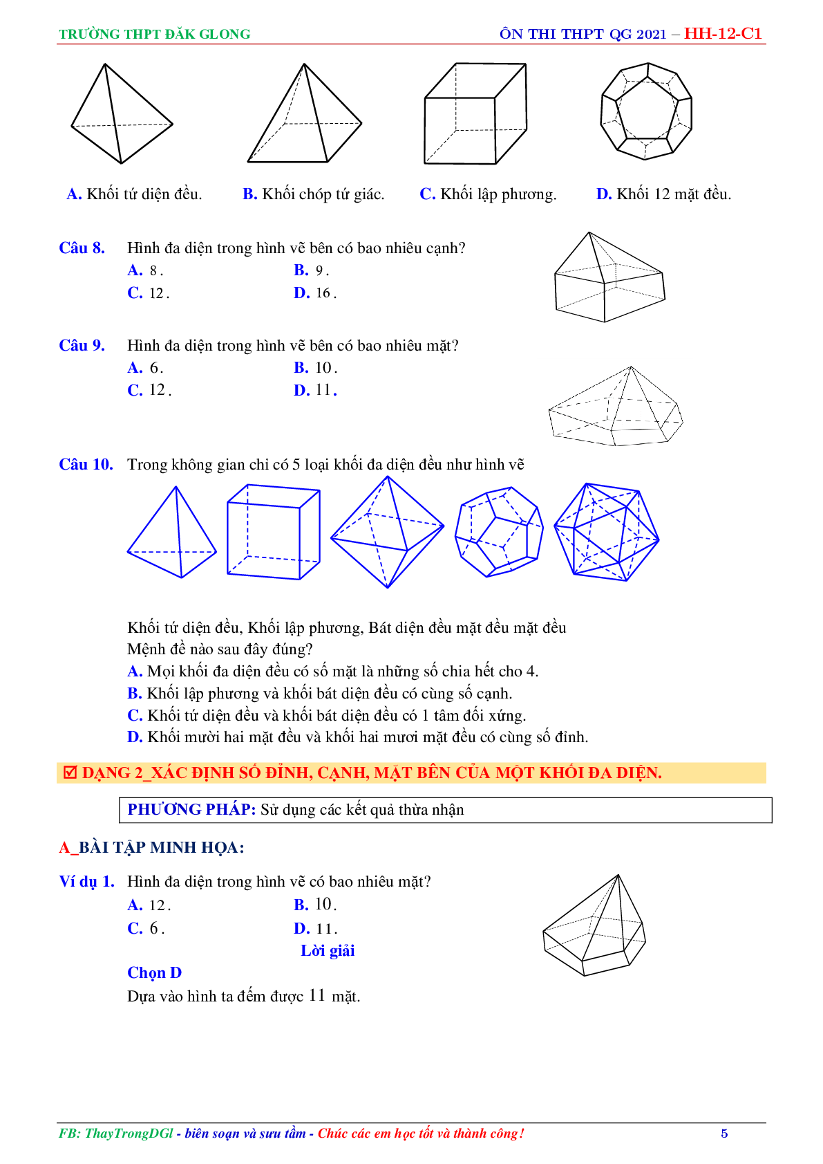 Chuyên đề hình học 12: Khối đa diện (trang 5)