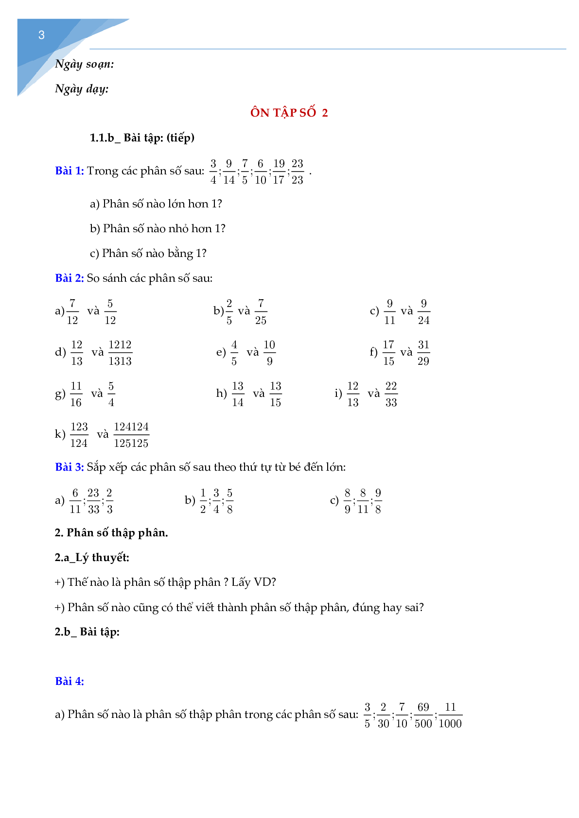 Ôn tập hè Toán lớp 5 lên lớp 6 có đáp án (trang 3)
