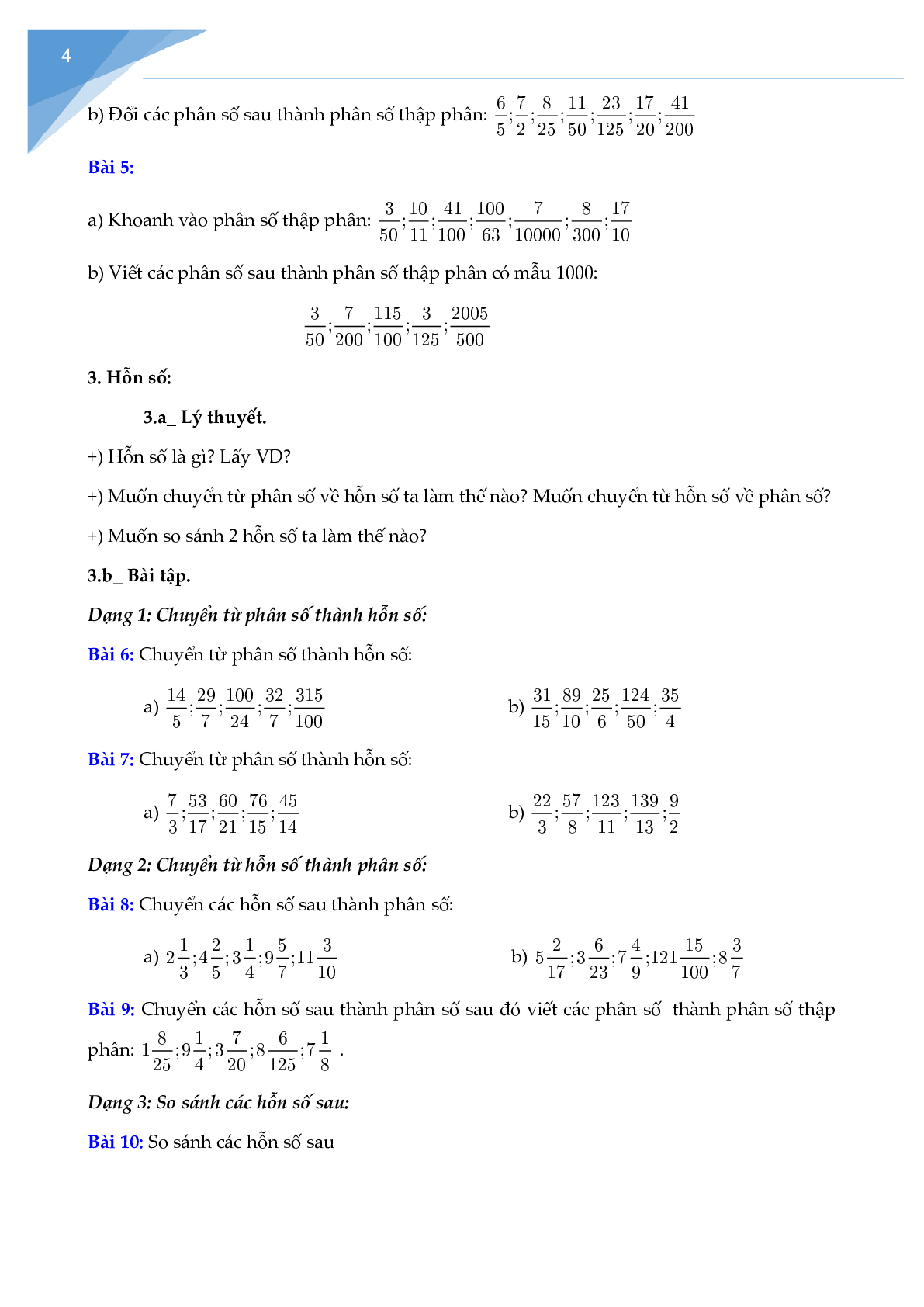 Ôn tập hè Toán lớp 5 lên lớp 6 có đáp án (trang 4)
