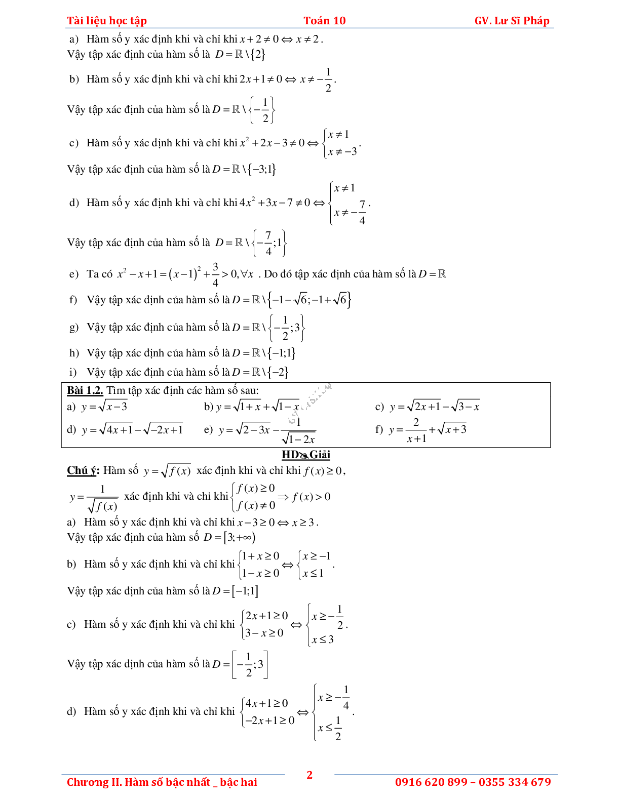 Tài liệu học tập hàm số bậc nhất và bậc hai (trang 6)
