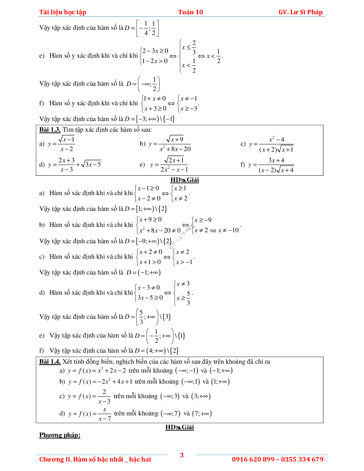 Tài liệu học tập hàm số bậc nhất và bậc hai (trang 7)
