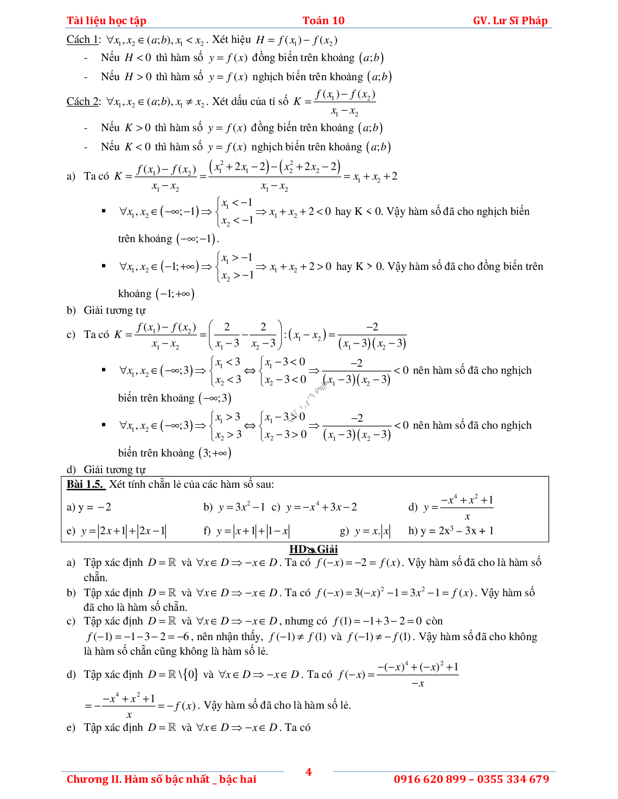 Tài liệu học tập hàm số bậc nhất và bậc hai (trang 8)