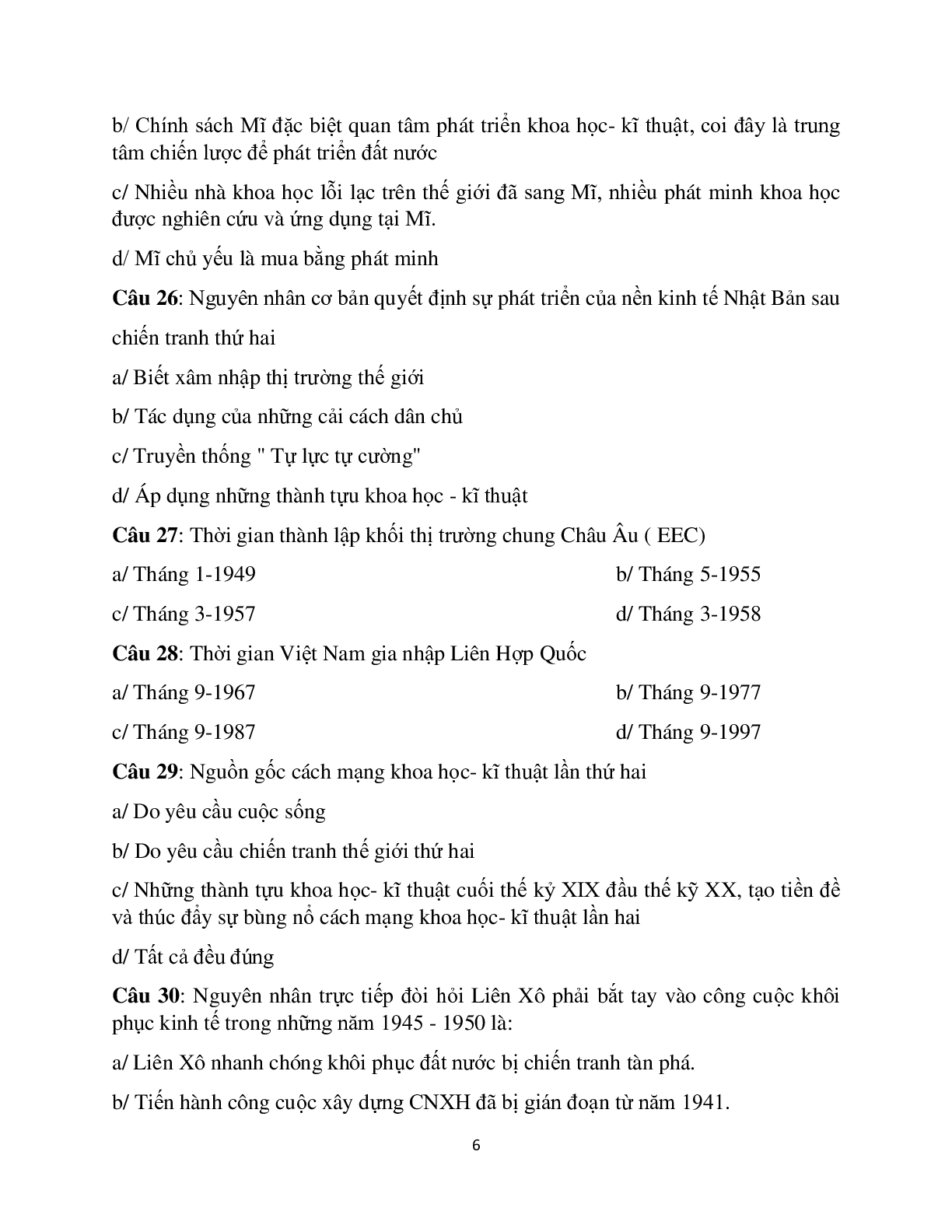 100 câu hỏi trắc nghiệm Lịch sử 12 (trang 6)