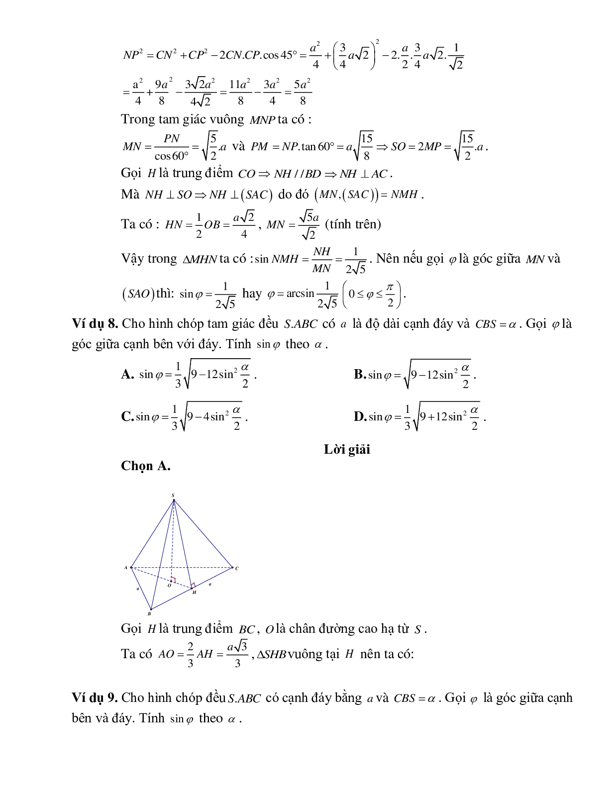 Bài tập Toán hình 11 Bài 2 có đáp án: Hai đường thẳng vuông góc (trang 7)