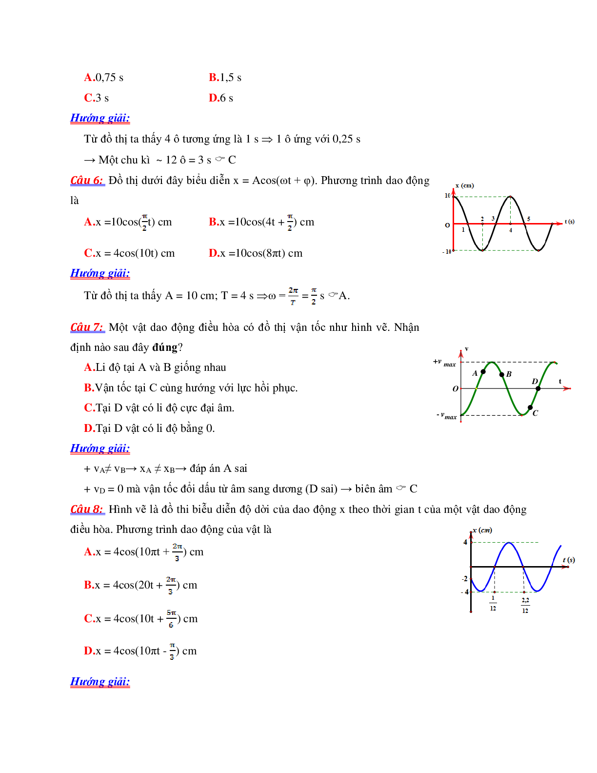 550 Bài tập đồ thị chương Dao động cơ học môn Vật lý lớp 12 (trang 2)