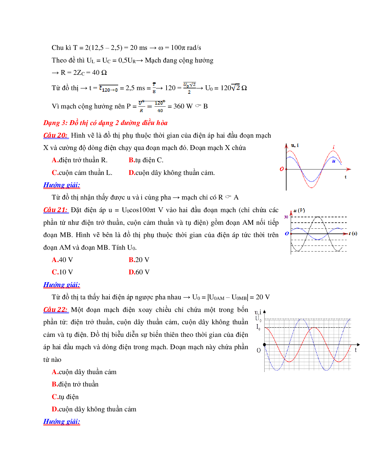 550 Bài tập đồ thị chương Dao động cơ học môn Vật lý lớp 12 (trang 8)