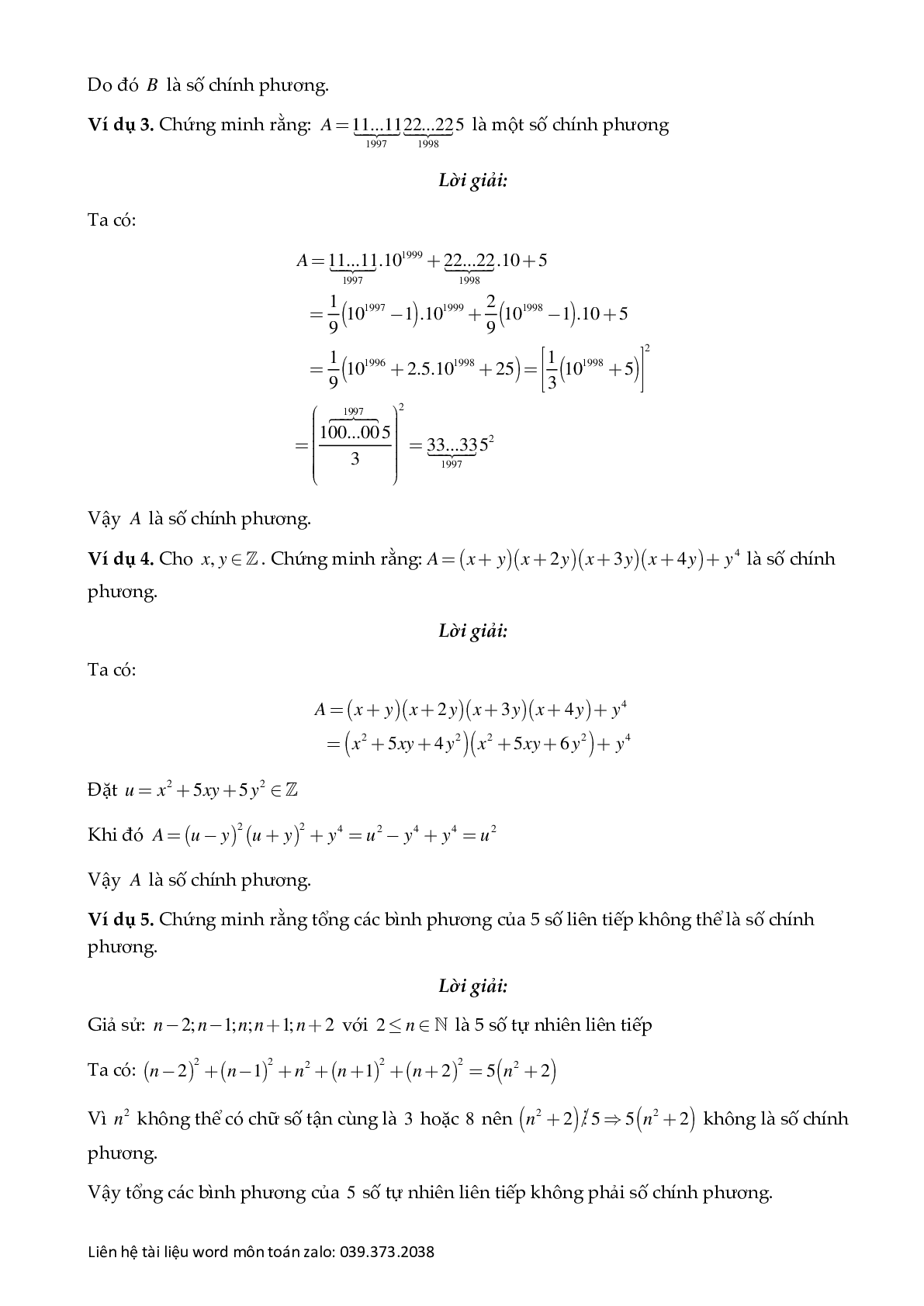 Chuyên đề số chính phương (trang 3)