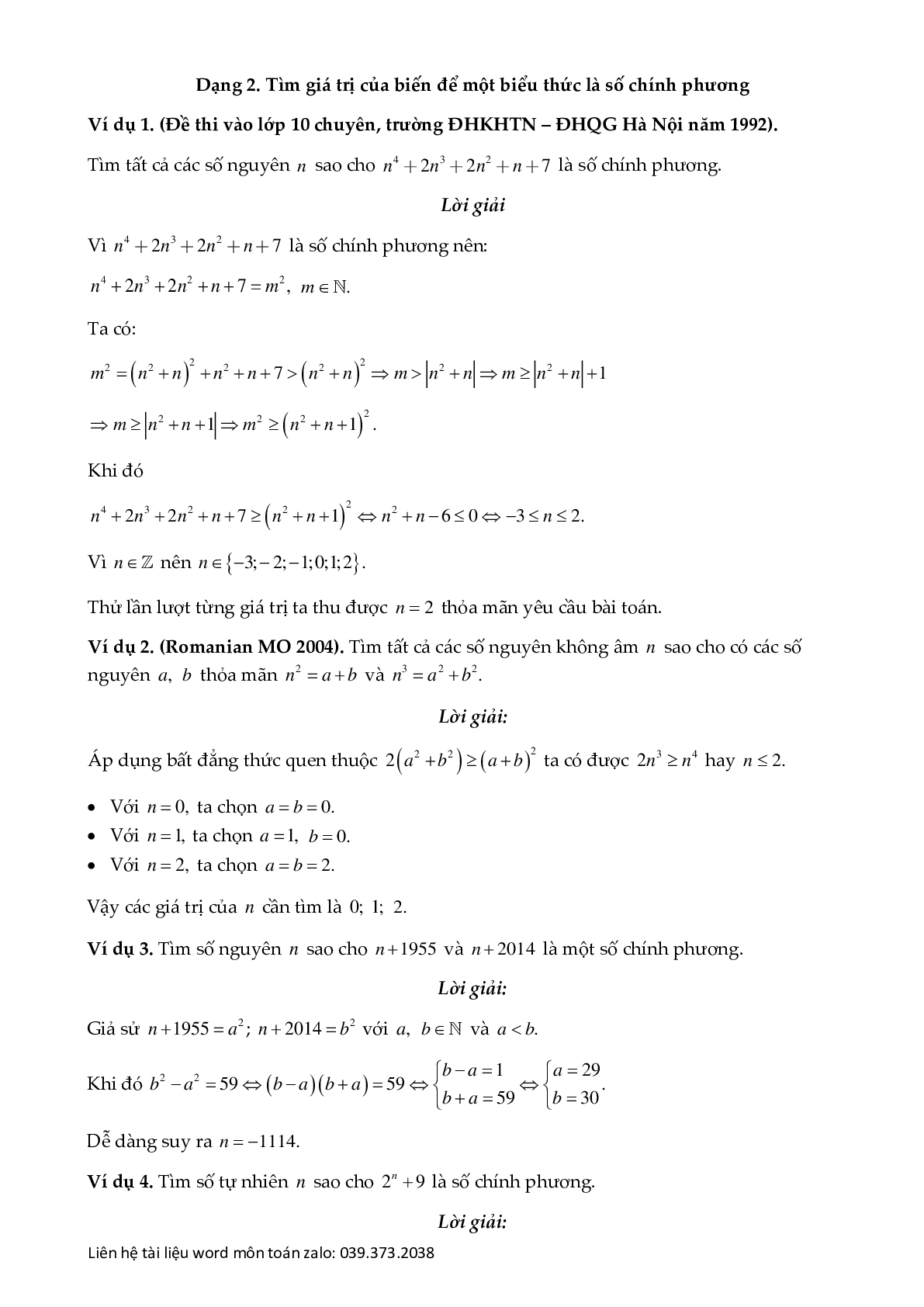 Chuyên đề số chính phương (trang 6)