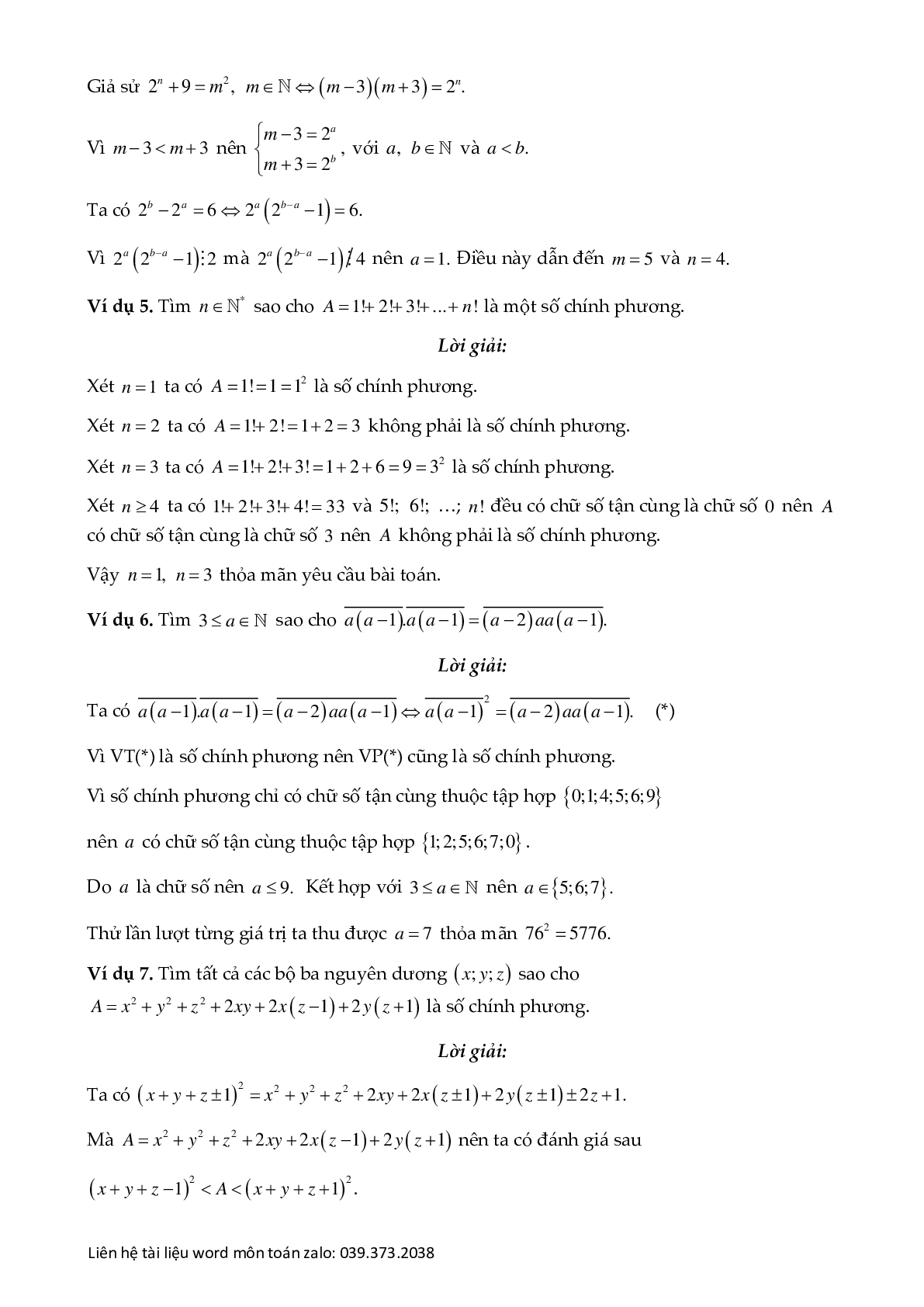 Chuyên đề số chính phương (trang 7)