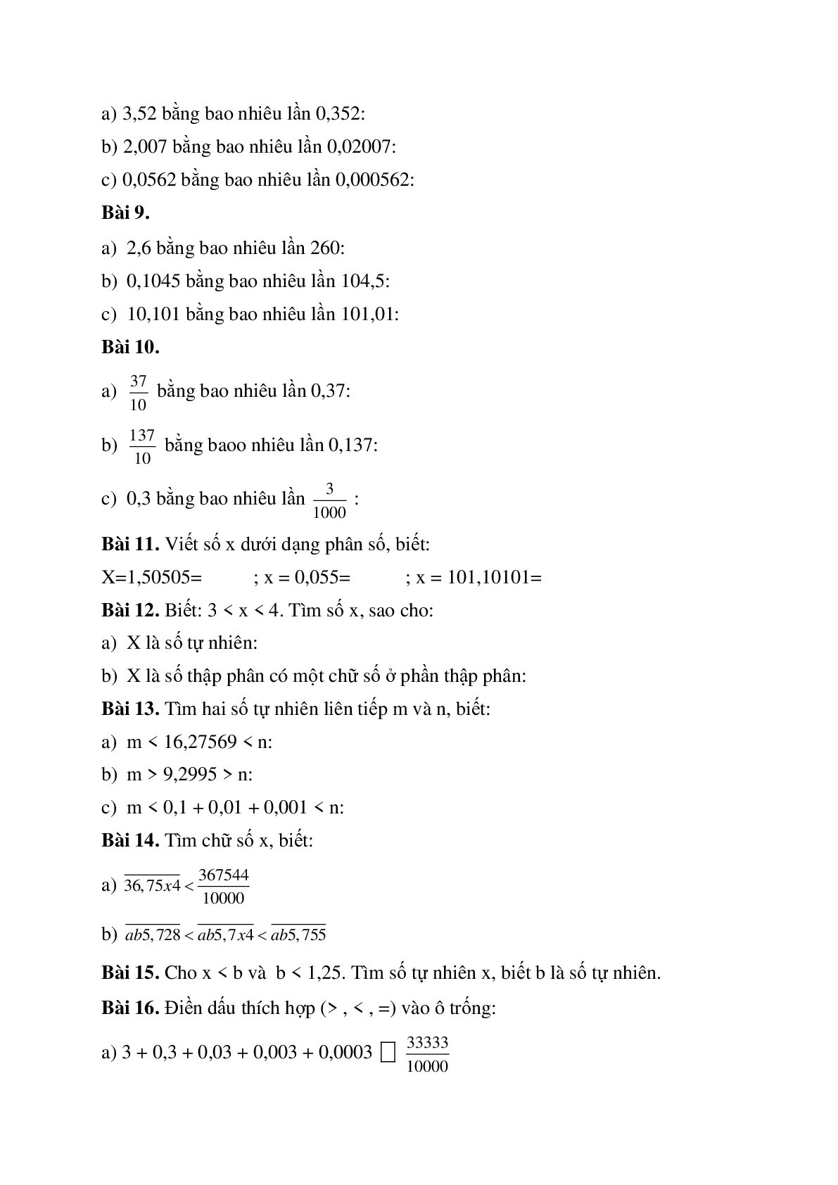 Các dạng toán liên quan tới số thập phân môn Toán lớp 5 (trang 2)