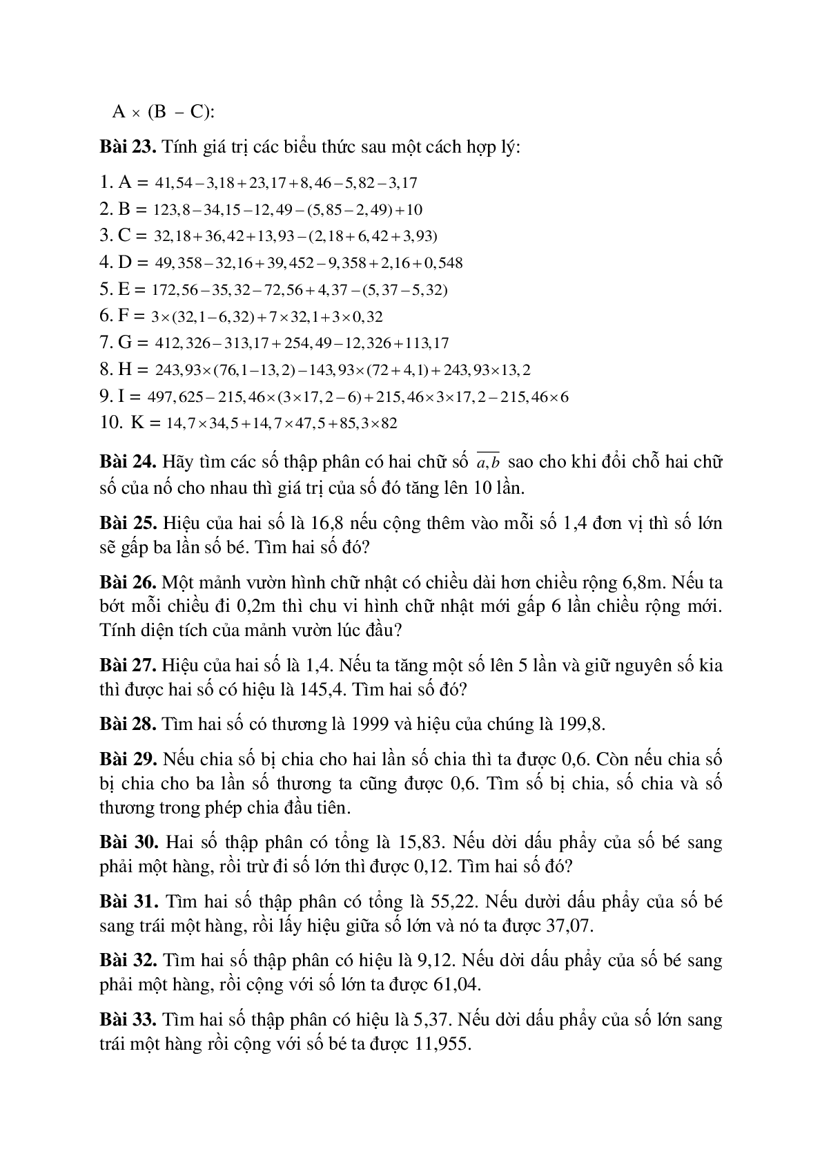 Các dạng toán liên quan tới số thập phân môn Toán lớp 5 (trang 4)