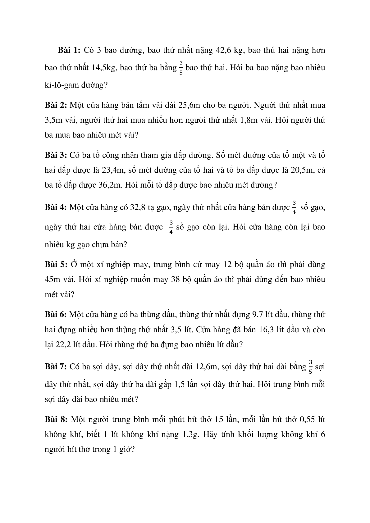 Các dạng toán liên quan tới số thập phân môn Toán lớp 5 (trang 6)