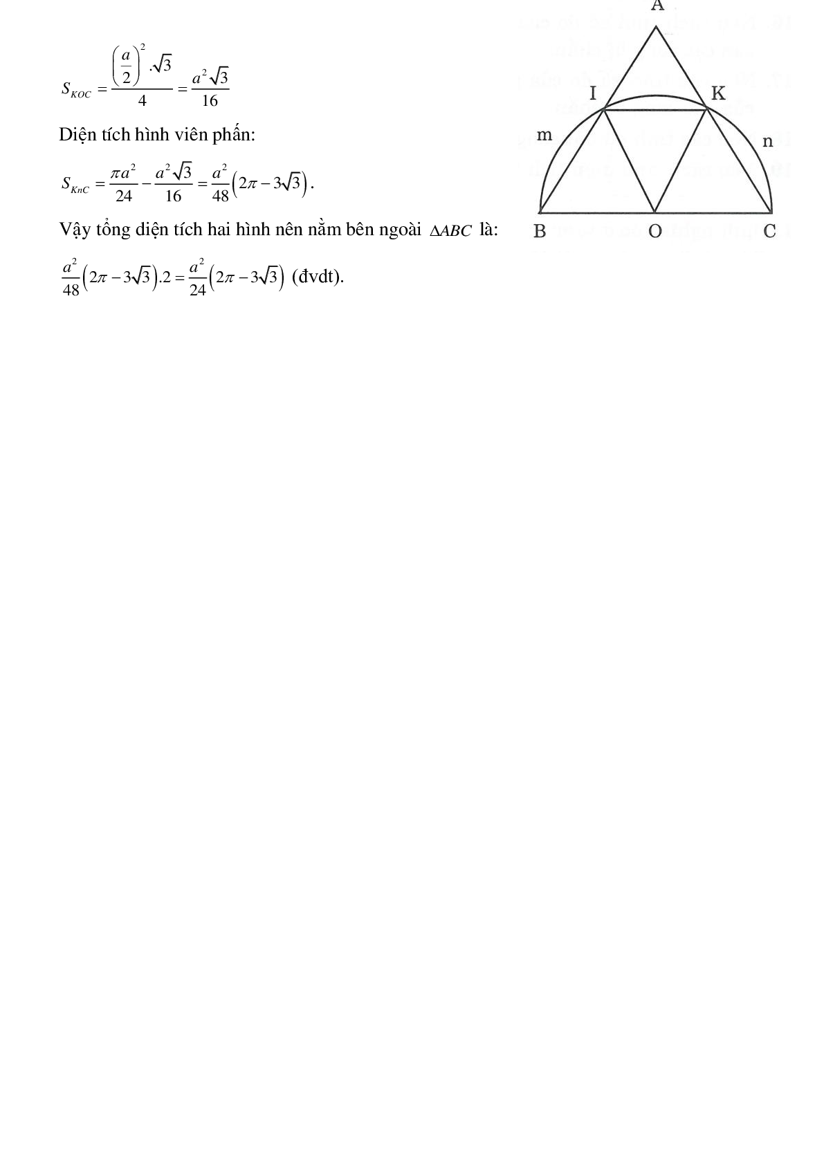50 Bài tập Diện tích hình tròn, hình quạt tròn (có đáp án)- Toán 9 (trang 8)