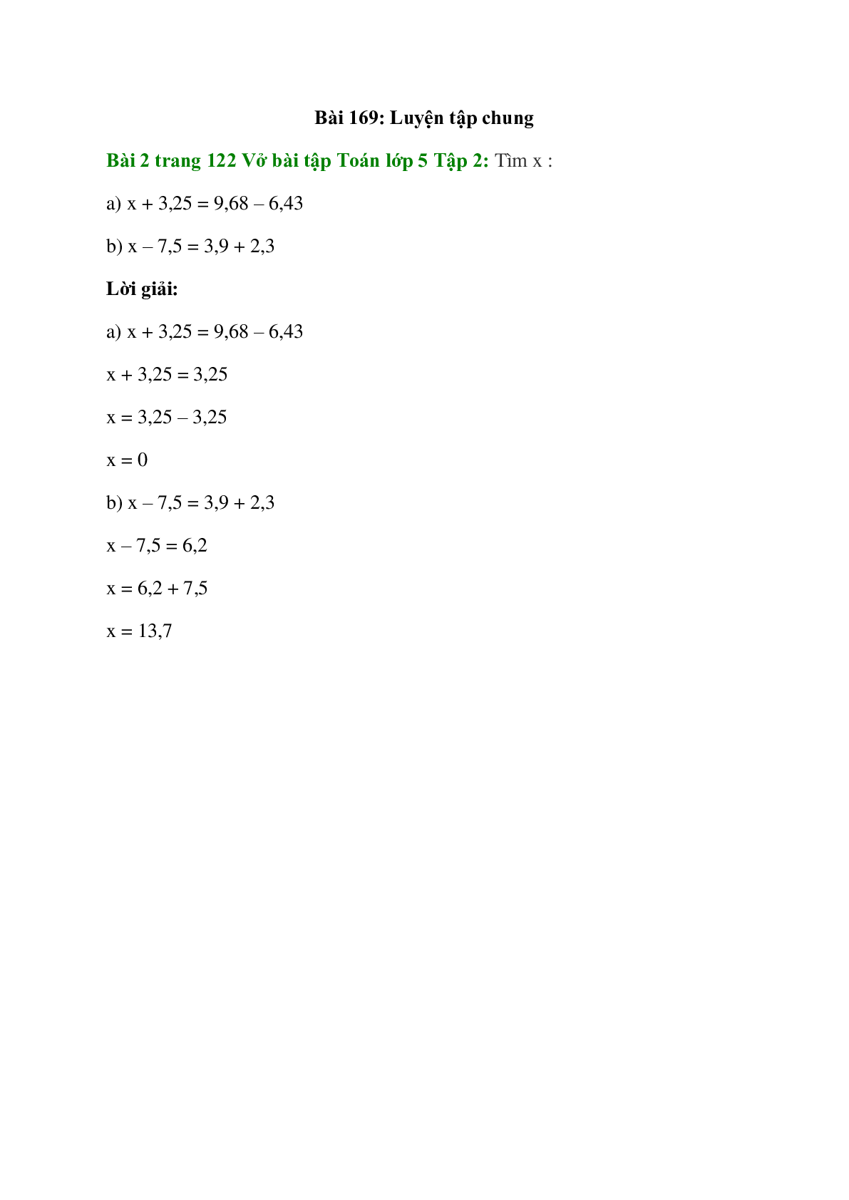 Tìm x: x + 3,25 = 9,68 – 6,43 (trang 1)
