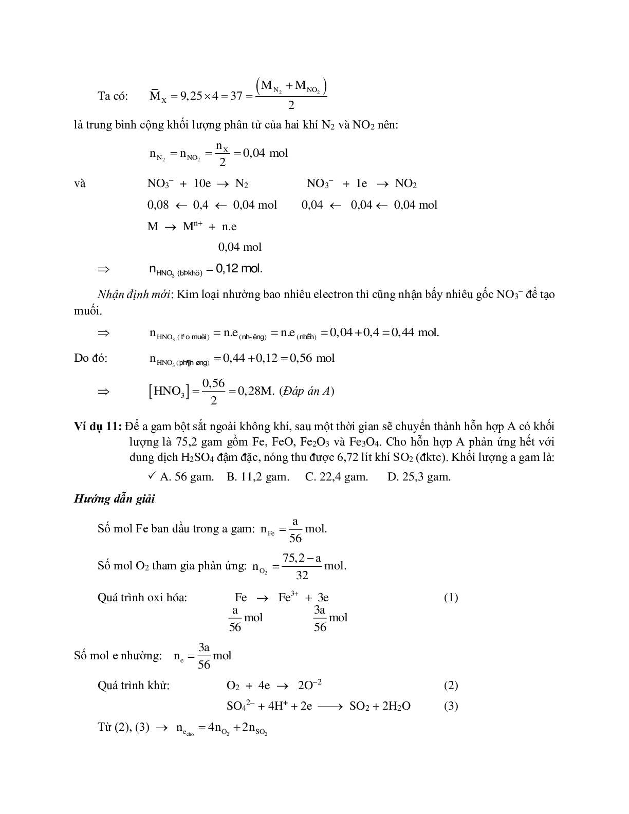 Bài tập về phản ứng oxi hóa khử có đáp án, chọn lọc (trang 7)
