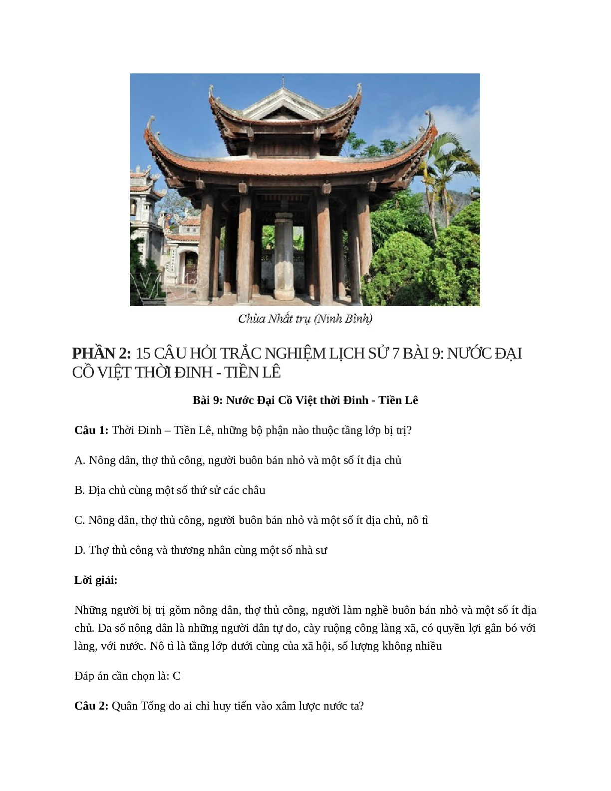 Lịch Sử 7 Bài 9: Nước Đại Cồ Việt thời Đinh - Tiền Lê (trang 6)