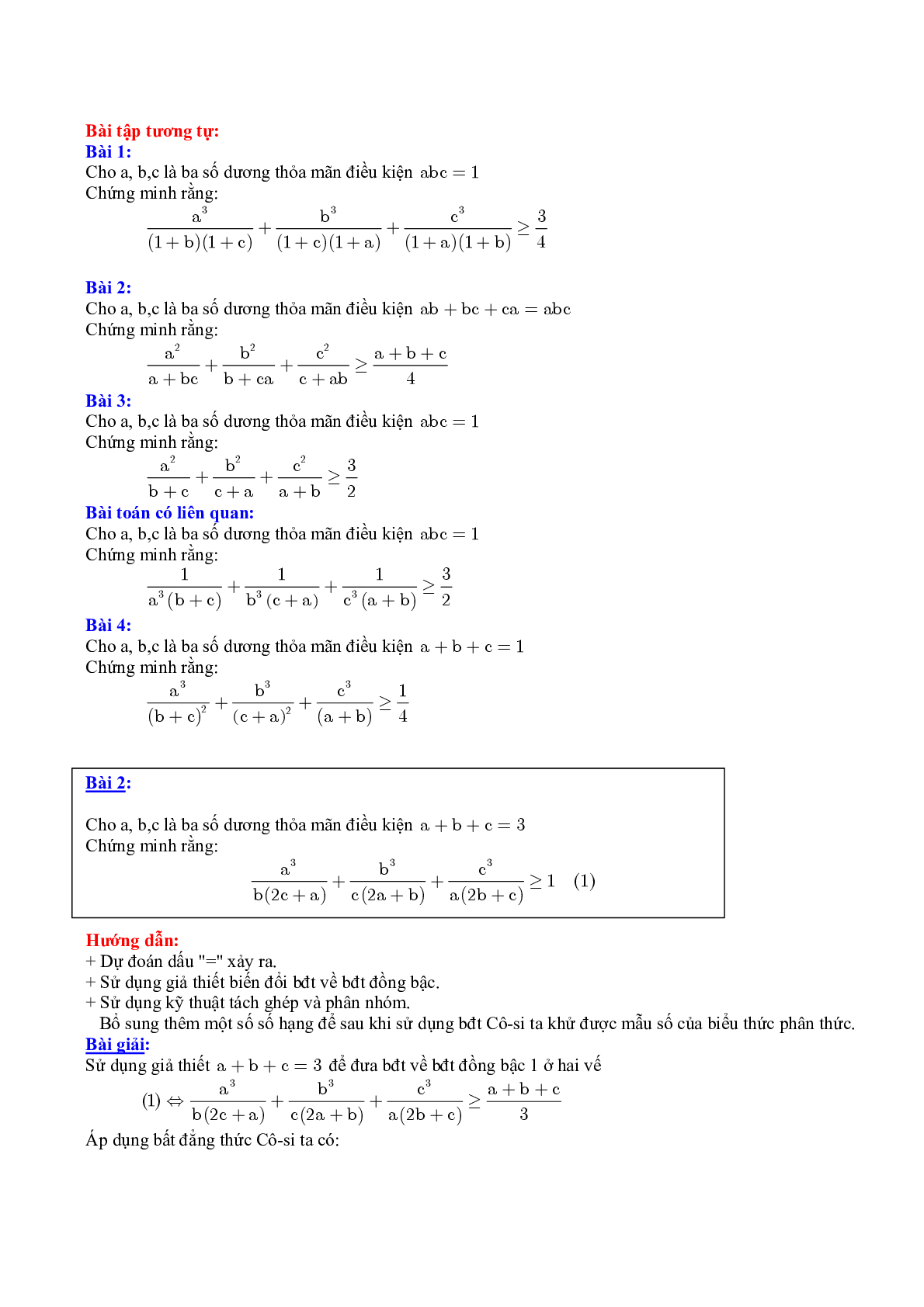 Một số kỹ thuật chứng minh bất đẳng thức hay nhất (trang 2)