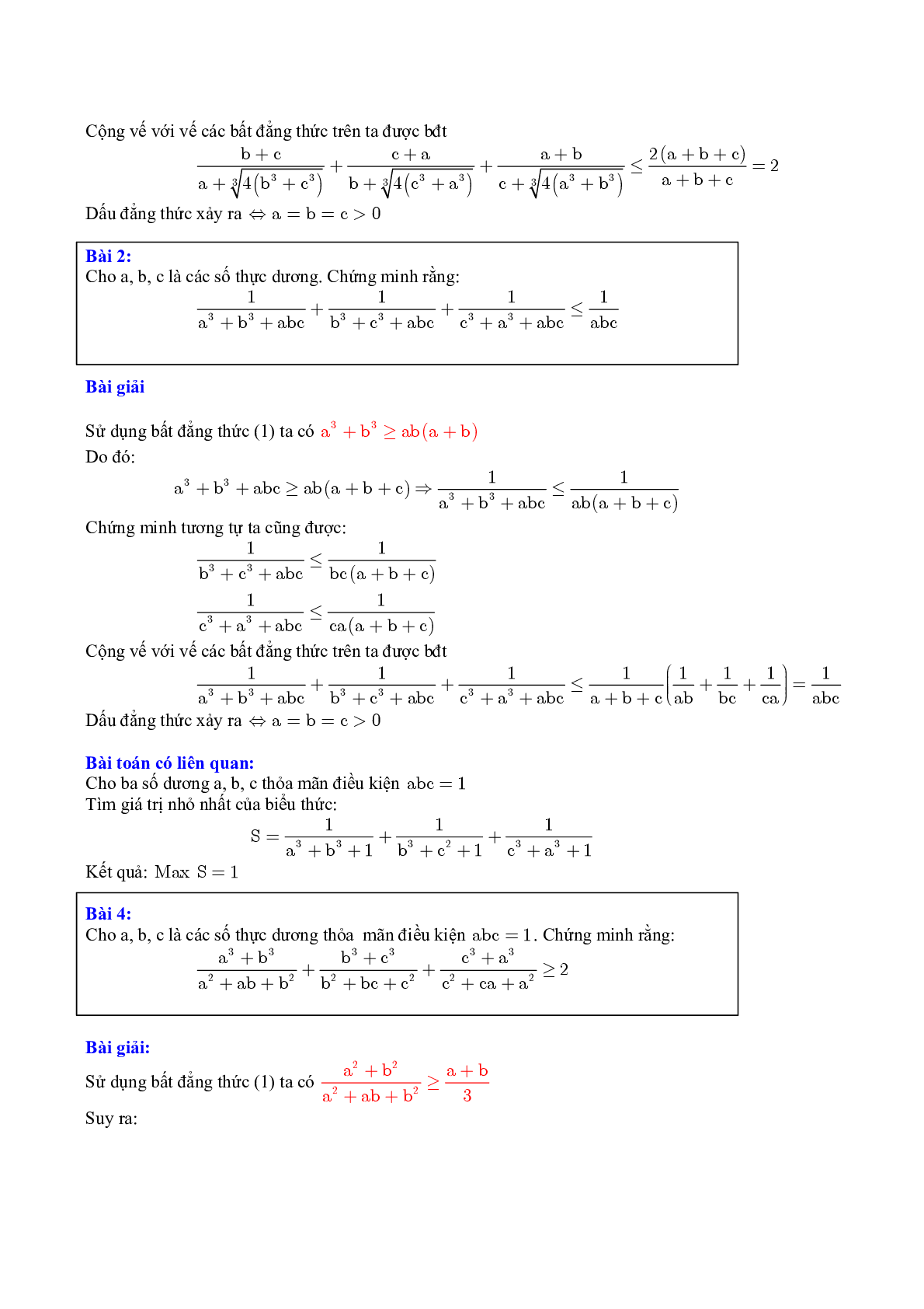 Một số kỹ thuật chứng minh bất đẳng thức hay nhất (trang 9)