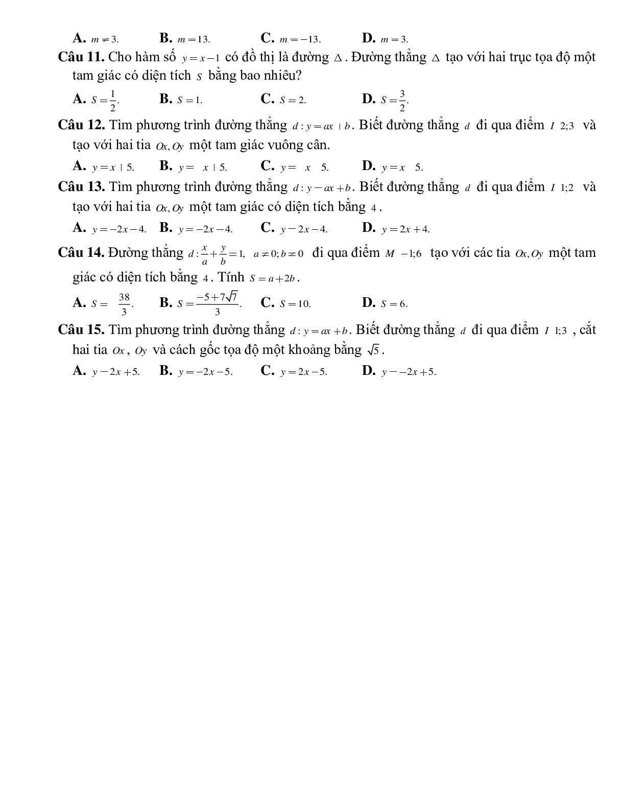 Bài tập tự luyện bài toán tương giao của hai đồ thị hàm số Toán 10 (trang 2)