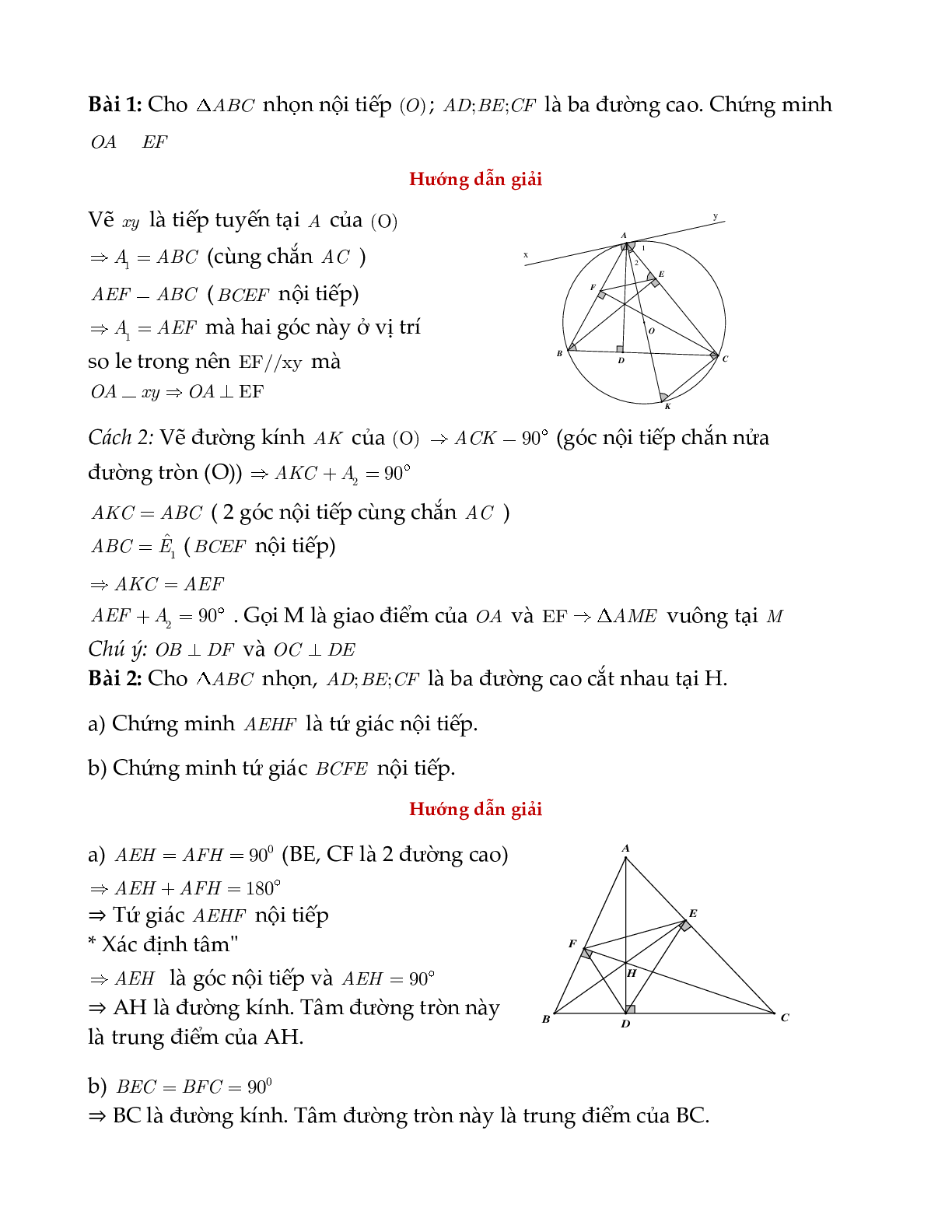 Một số yếu tố hình học cần nhớ toán 9 (trang 1)
