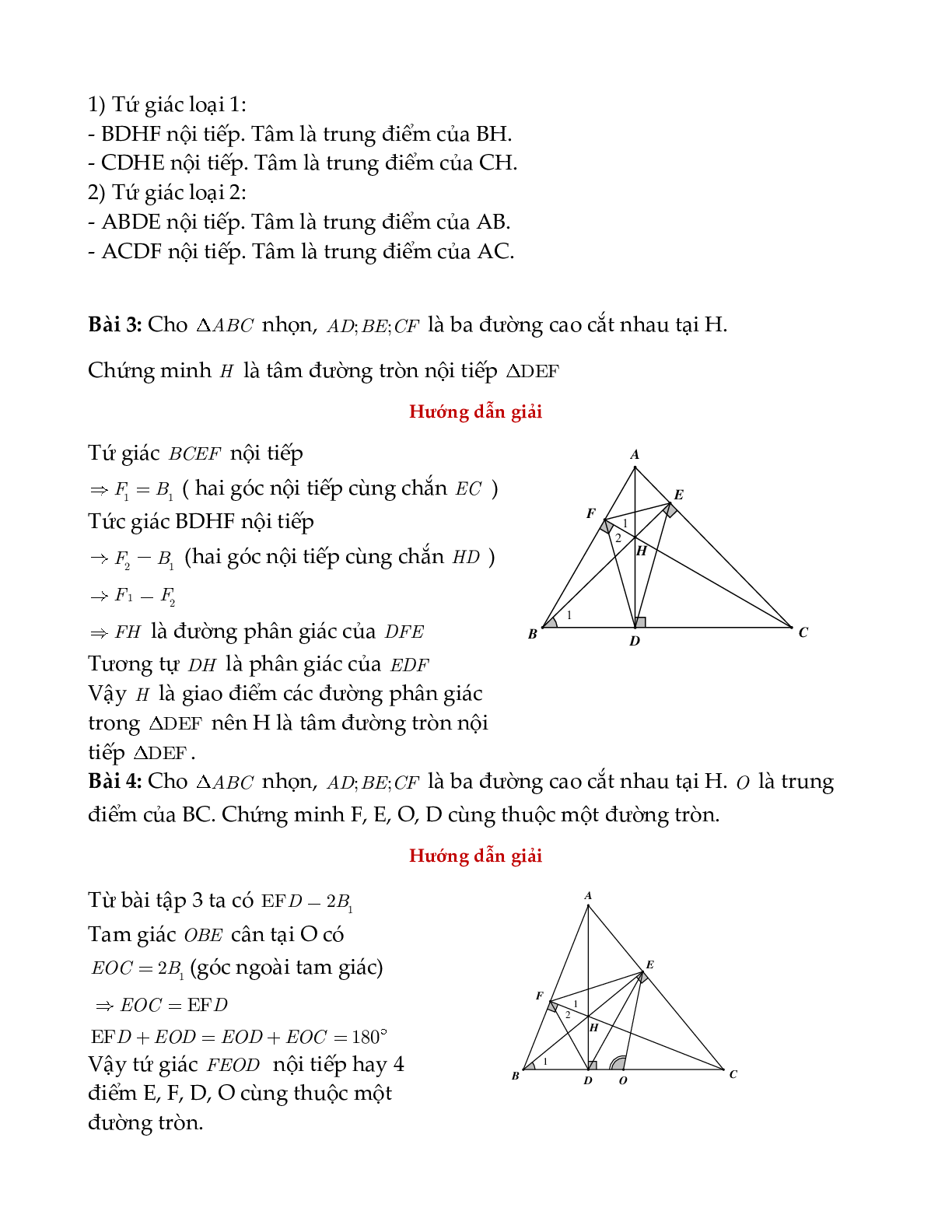 Một số yếu tố hình học cần nhớ toán 9 (trang 2)