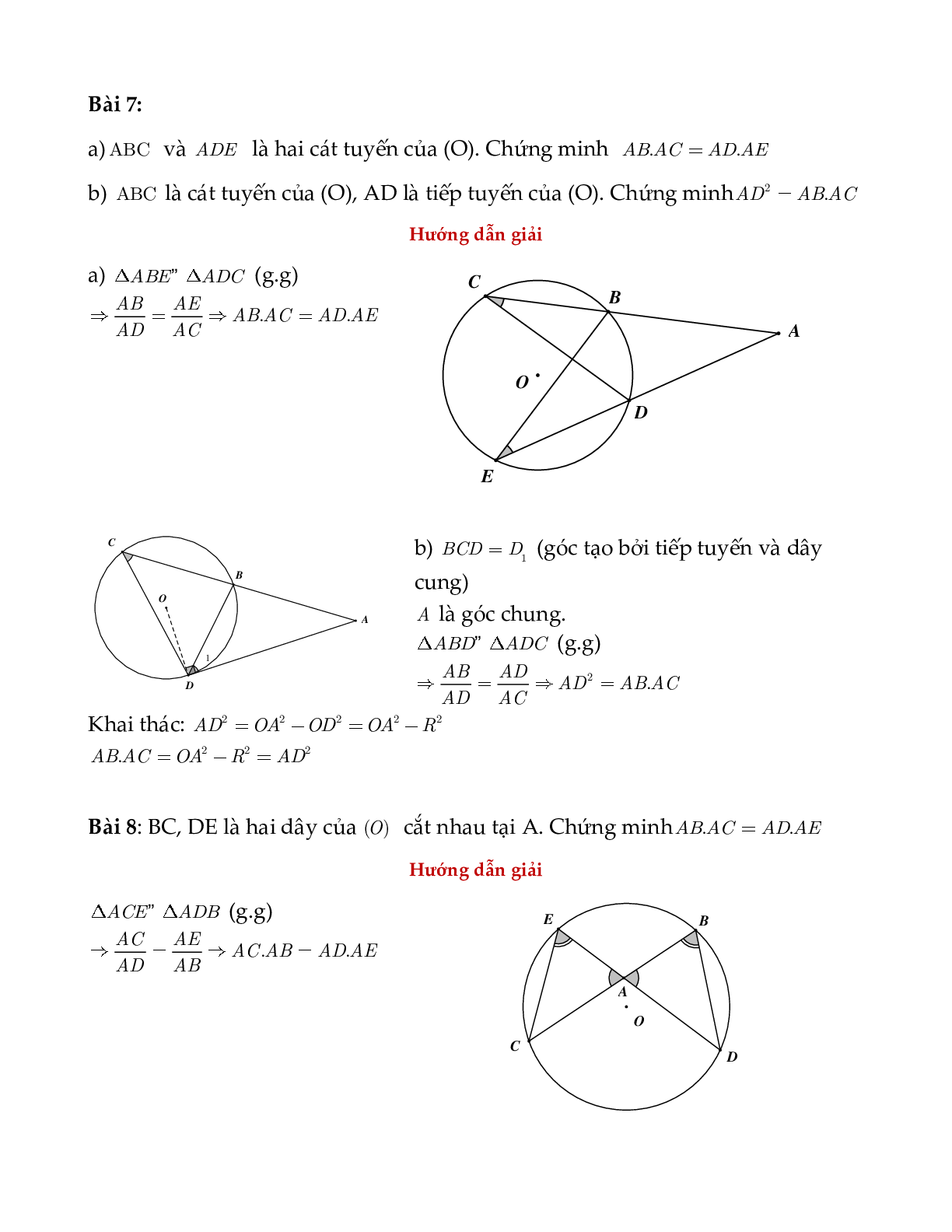Một số yếu tố hình học cần nhớ toán 9 (trang 4)