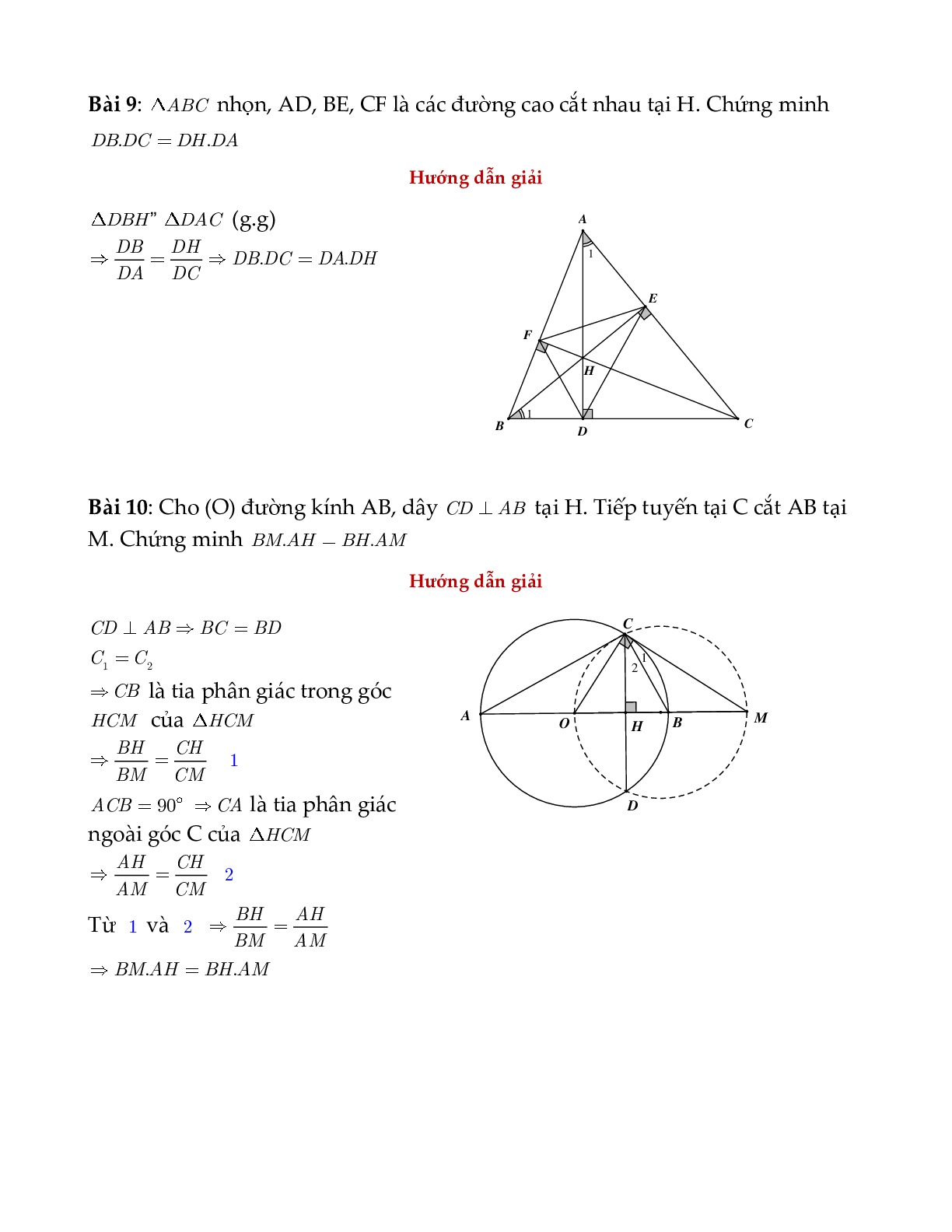 Một số yếu tố hình học cần nhớ toán 9 (trang 5)