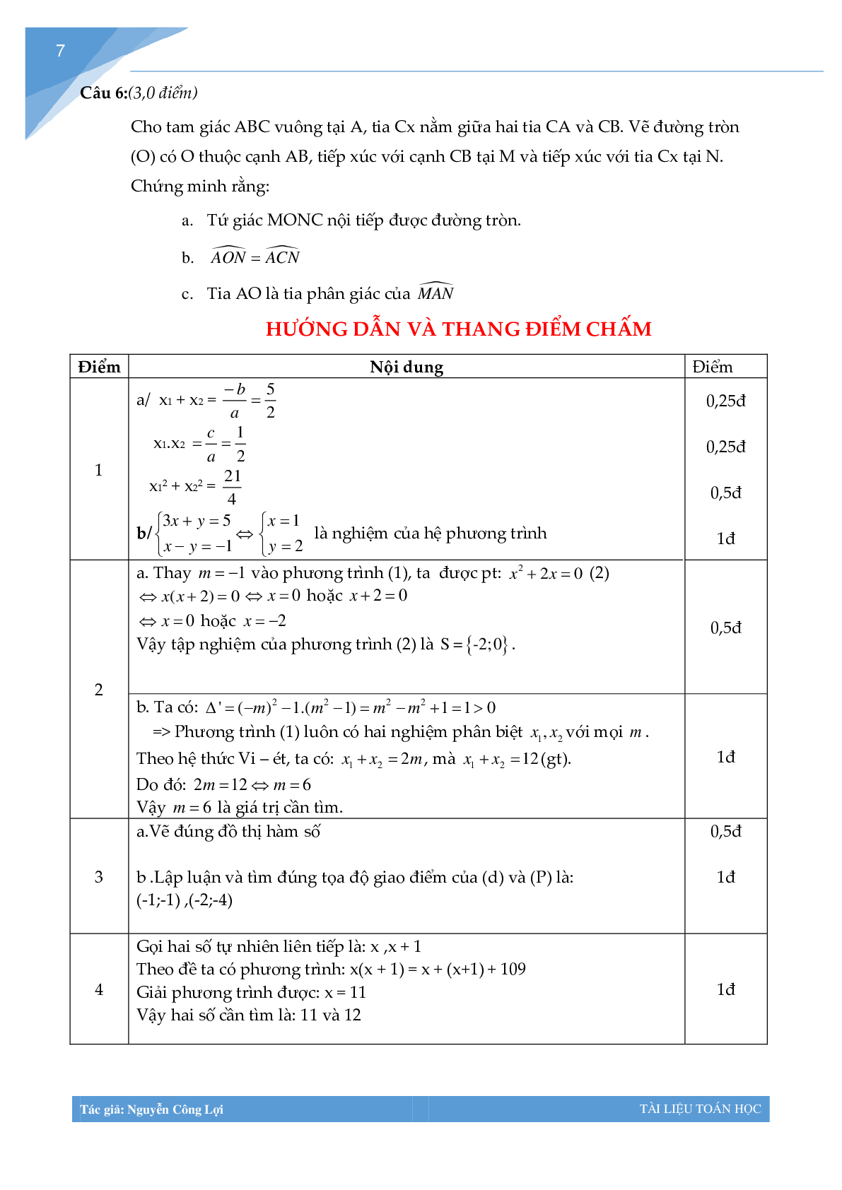 Tuyển tập đề thi học kì 2 môn toán lớp 9 (trang 7)