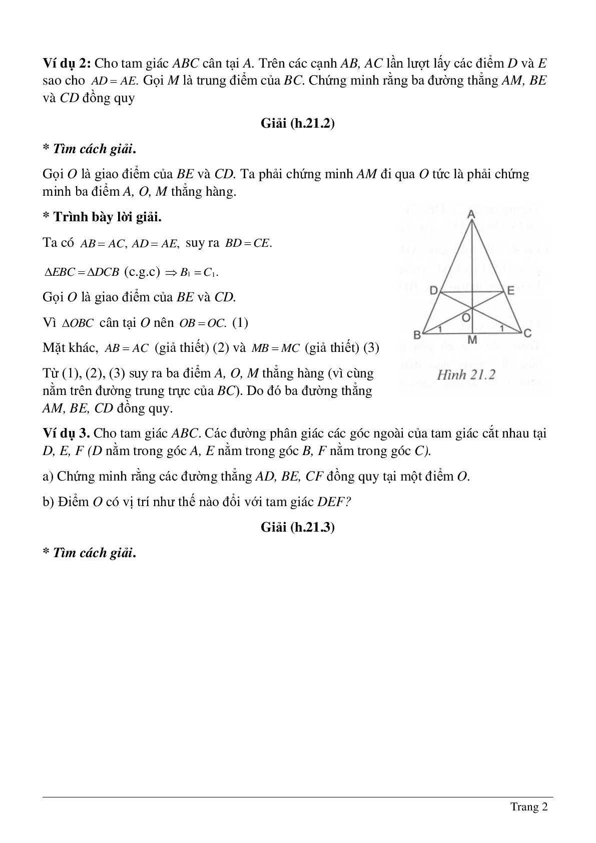 Phương pháp giải và bài tập về Chứng minh ba đường thẳng cùng đi qua một điểm có lời giải (trang 2)