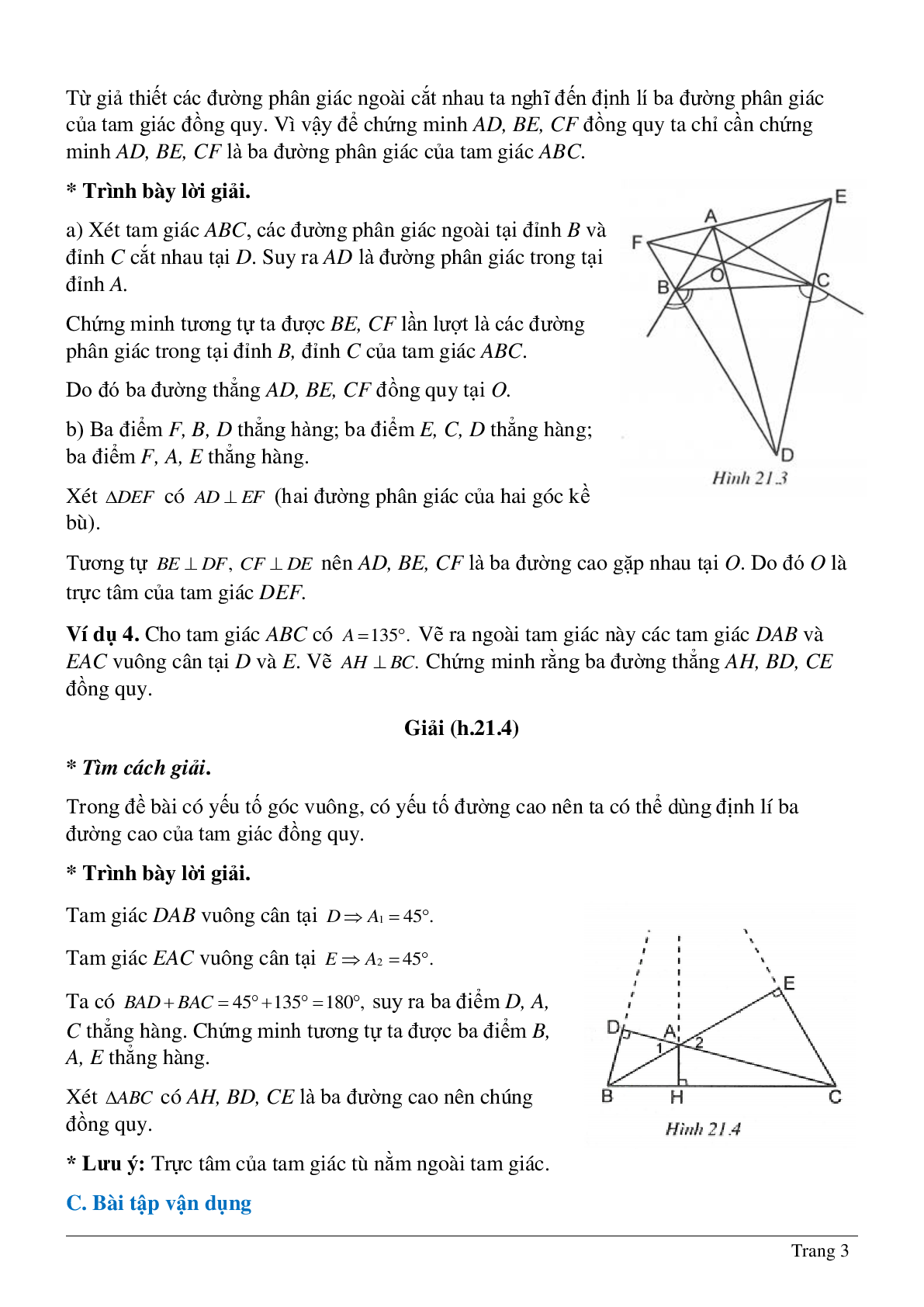 Phương pháp giải và bài tập về Chứng minh ba đường thẳng cùng đi qua một điểm có lời giải (trang 3)