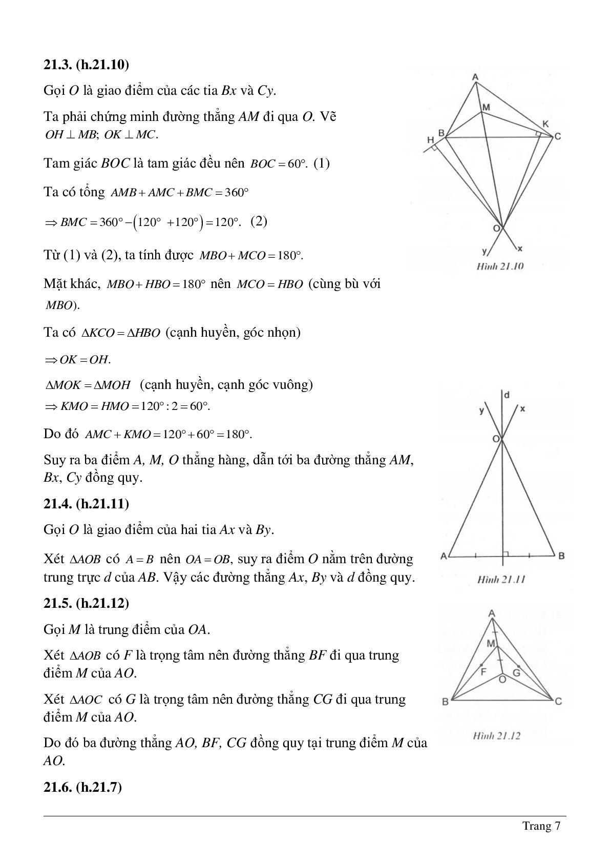 Phương pháp giải và bài tập về Chứng minh ba đường thẳng cùng đi qua một điểm có lời giải (trang 7)