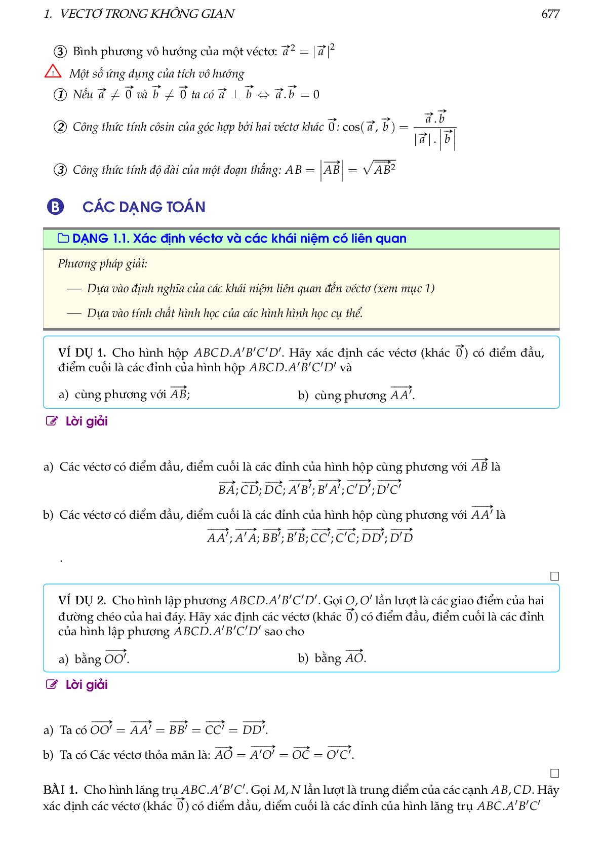 Hướng dẫn giải các dạng toán vectơ trong không gian, quan hệ vuông góc (trang 3)