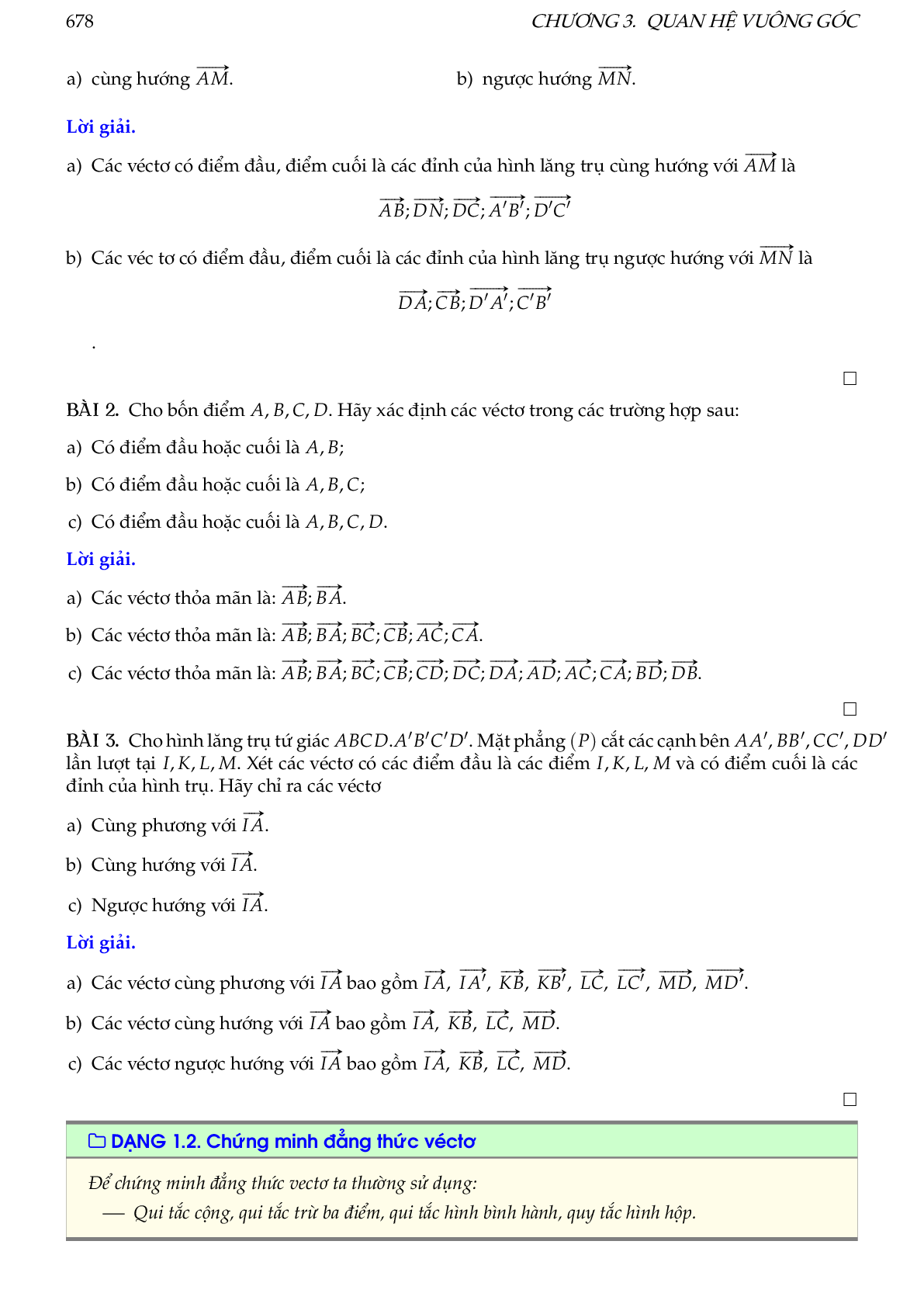 Hướng dẫn giải các dạng toán vectơ trong không gian, quan hệ vuông góc (trang 4)