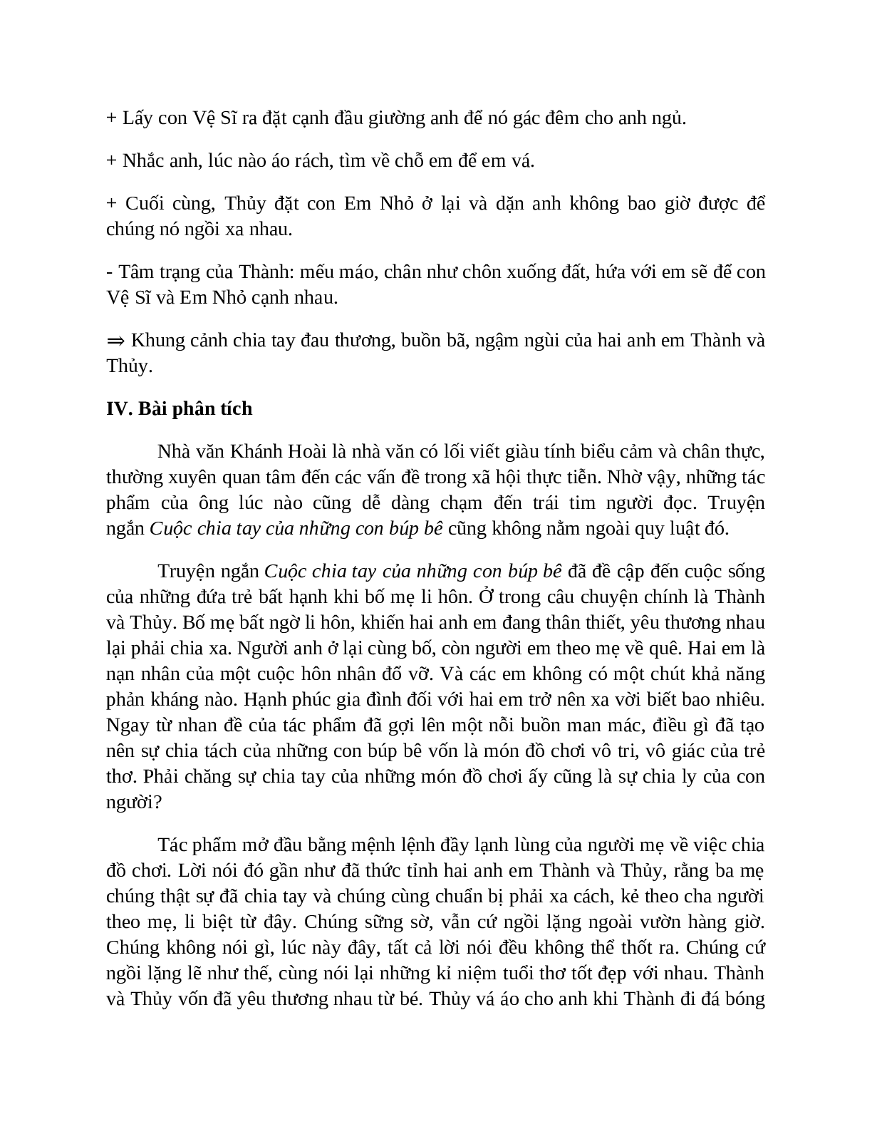 Sơ đồ tư duy bài Cuộc chia tay của những con búp bê dễ nhớ, ngắn nhất - Ngữ văn lớp 7 (trang 5)