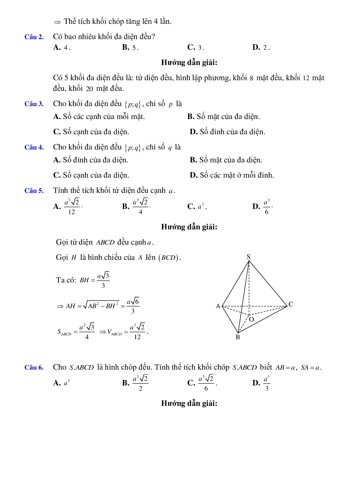 50 Bài tập Khái niệm khối đa diện (có đáp án)- Toán 12 (trang 8)