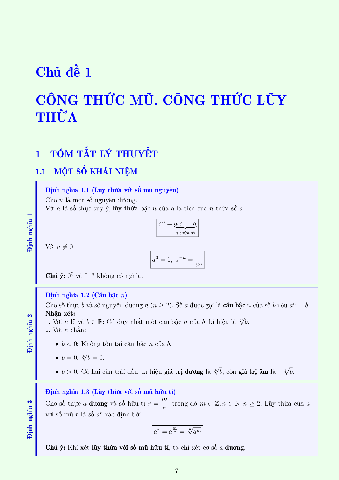 Phương pháp giải về Hàm số lũy thừa, hàm số mũ, hàm số Logarit 2023 (lý thuyết và bài tập) (trang 7)