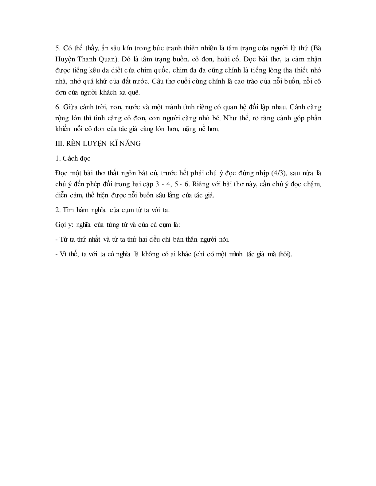 Soạn bài Qua đèo Ngang - ngắn nhất Soạn văn 7 (trang 2)