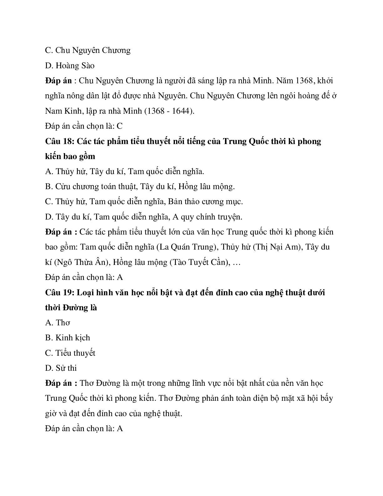 Trắc nghiệm Lịch sử 10 Bài 5 có đáp án: Trung Quốc thời phong kiến (trang 7)