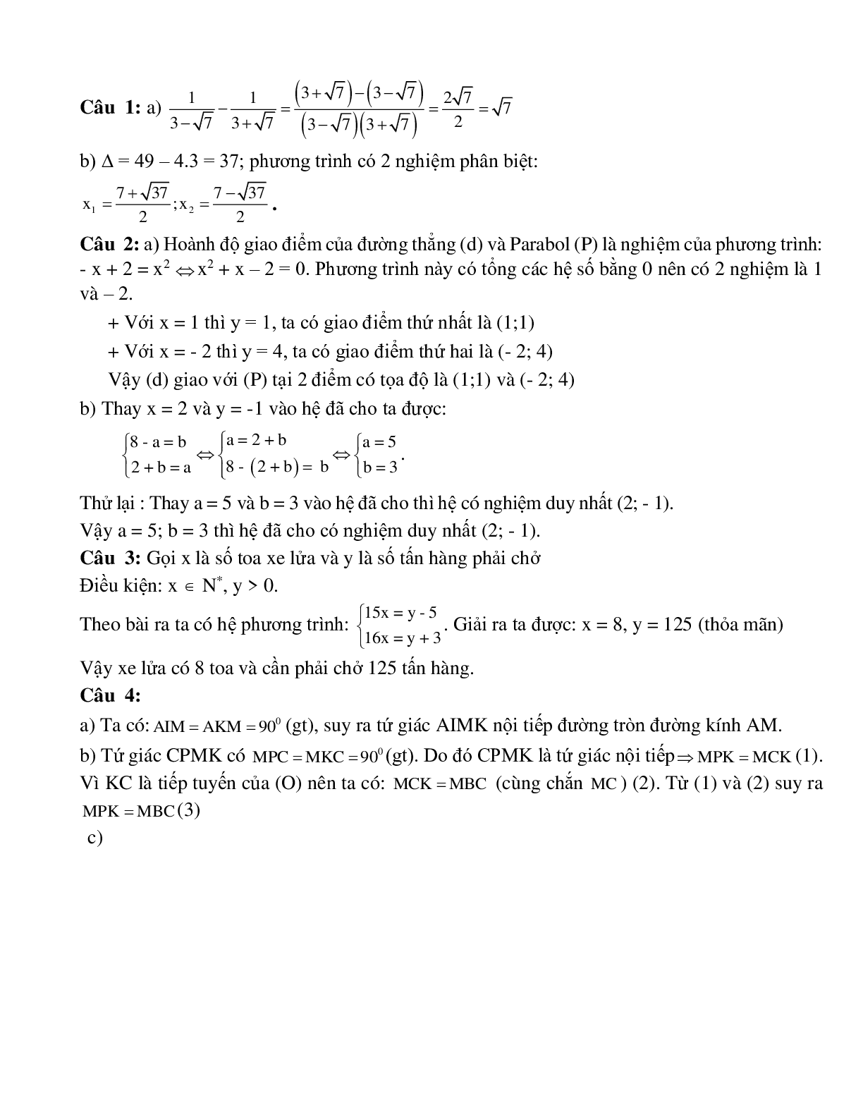 5 đề ôn thi vào 10 môn Toán có đáp án (trang 6)