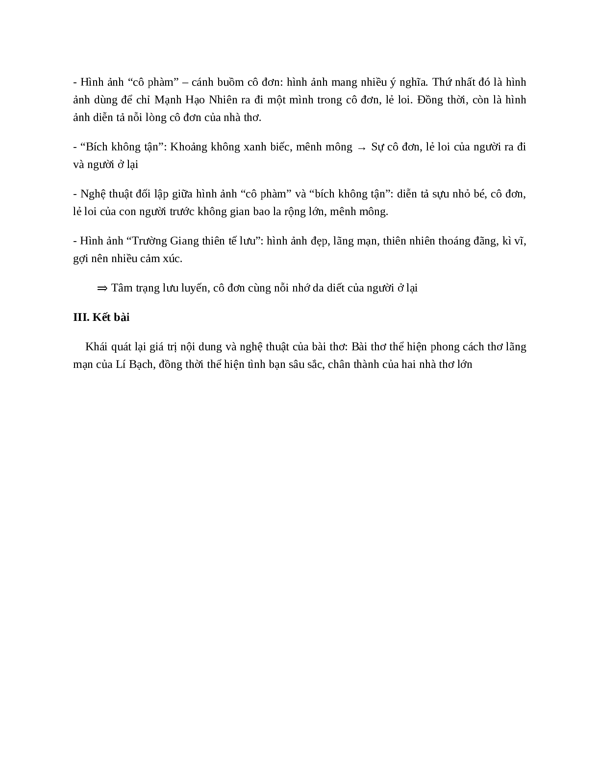 Tại Lầu Hoàng Hạc tiễn Mạnh Hạo Nhiên đi Quảng Lăng - nội dung, dàn ý phân tích, bố cục, tóm tắt (trang 4)