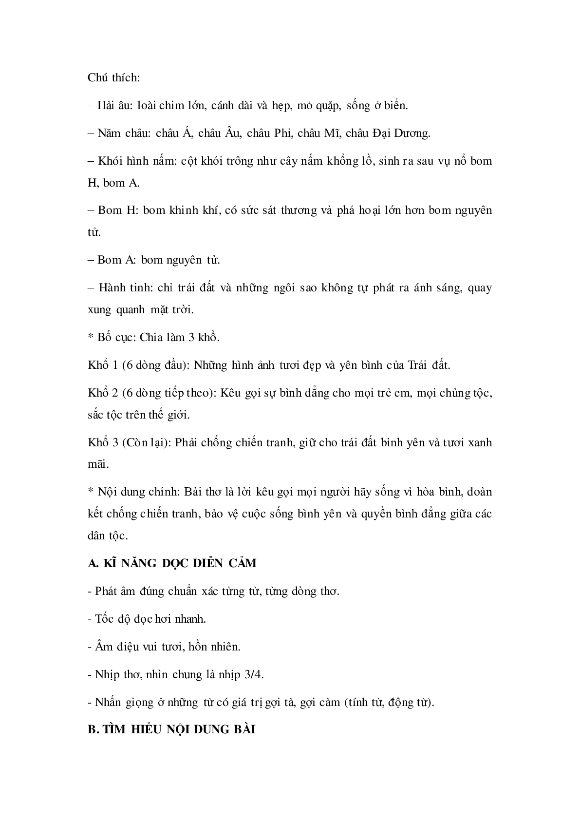 Soạn Tiếng Việt lớp 5: Tập đọc: Bài ca về trái đất mới nhất (trang 2)