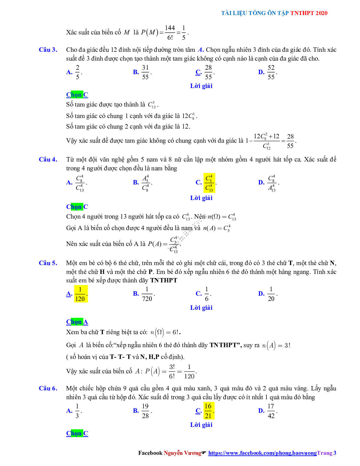 Phương pháp giải về Xác suất 2023 (lý thuyết và bài tập) (trang 10)