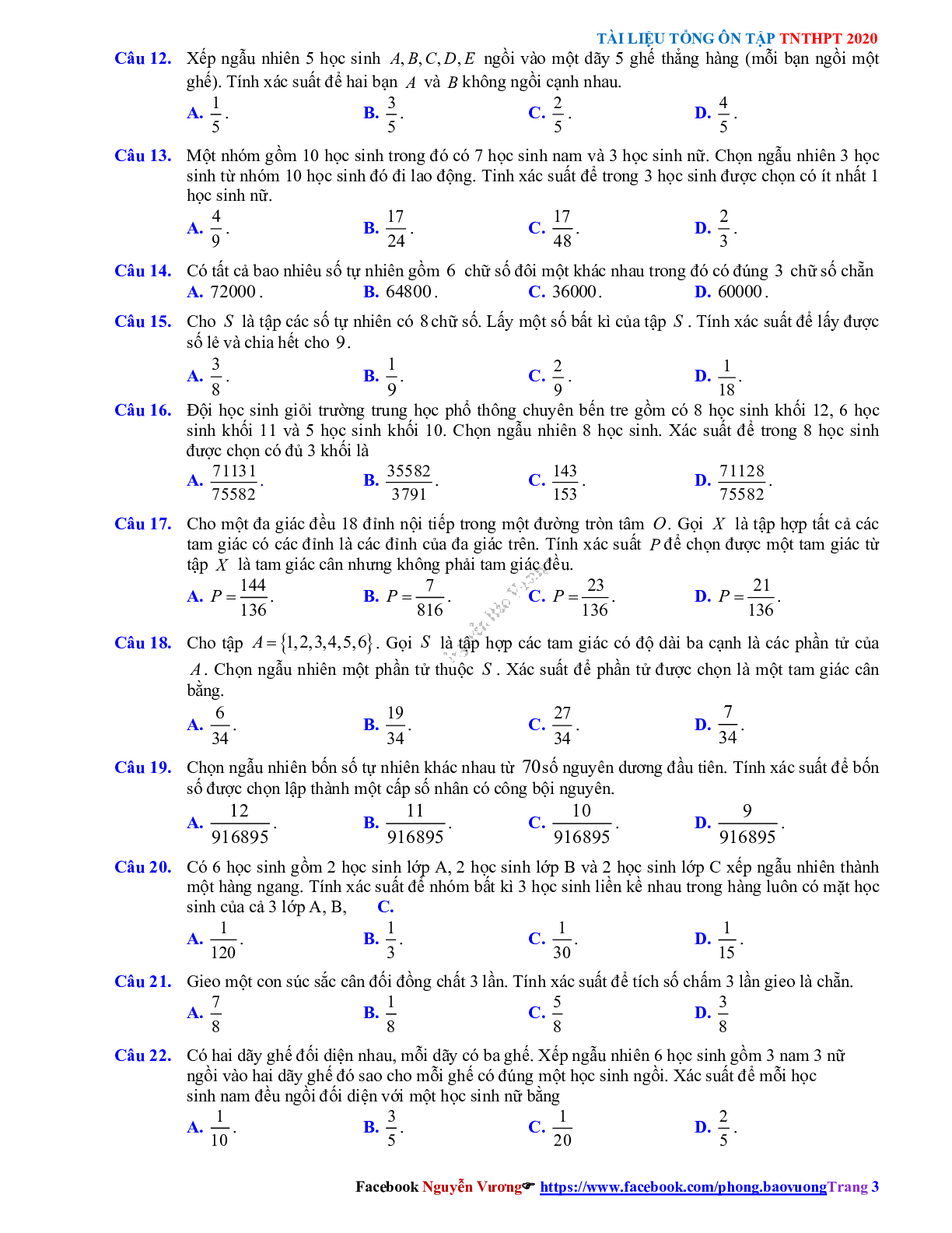 Phương pháp giải về Xác suất 2023 (lý thuyết và bài tập) (trang 3)