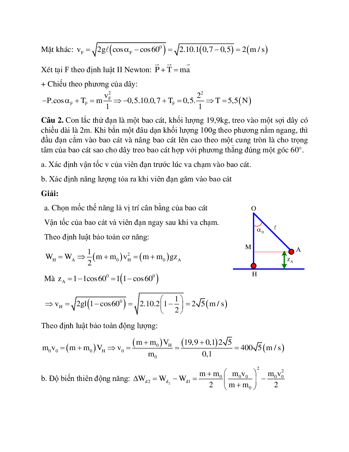 Phương pháp giải và bài tập về Bài toán về con lắc đơn có lời giải (trang 4)