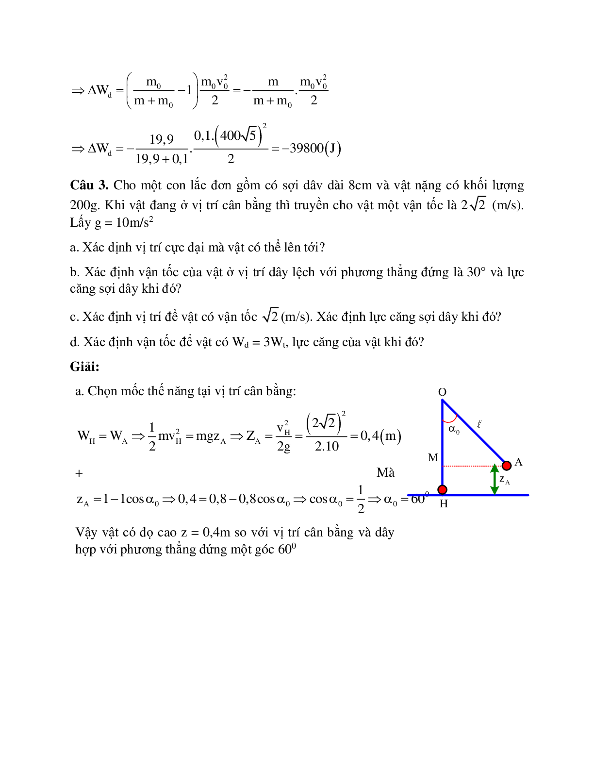 Phương pháp giải và bài tập về Bài toán về con lắc đơn có lời giải (trang 5)