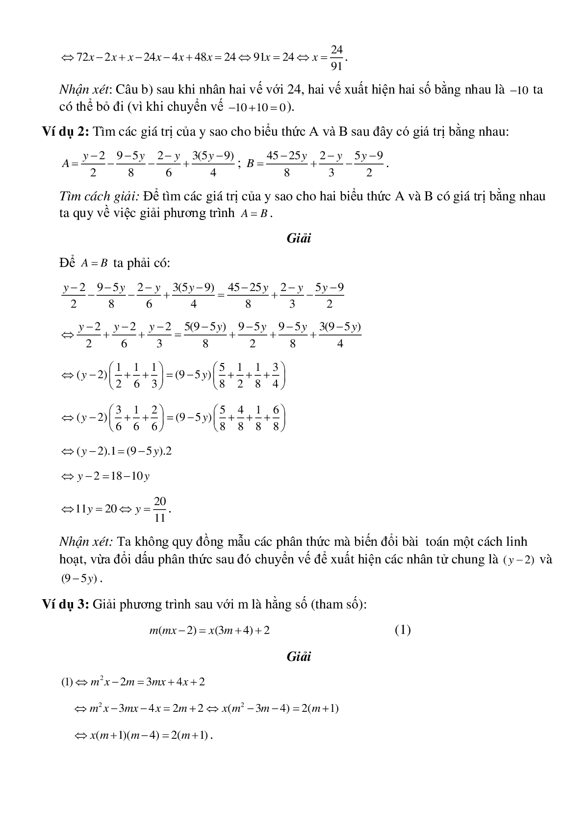 Phương trình đưa được về dạng y=ax+b (trang 2)