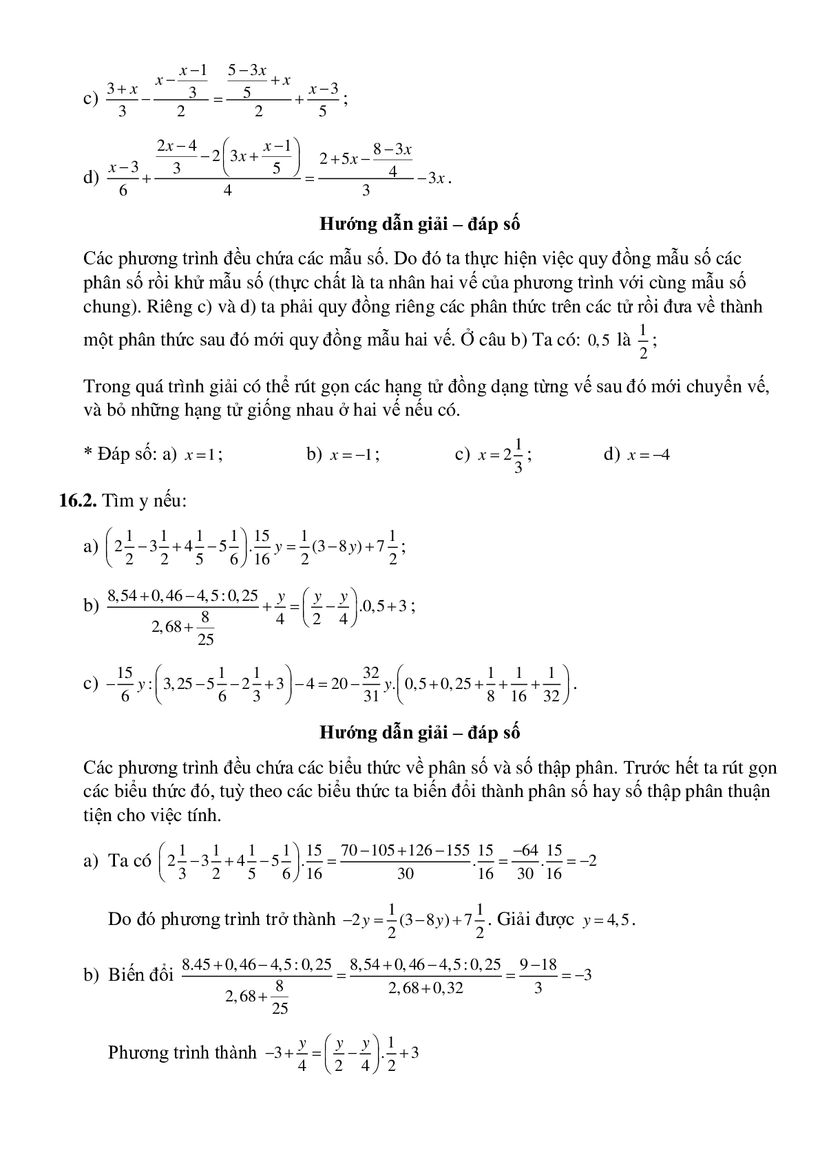 Phương trình đưa được về dạng y=ax+b (trang 7)