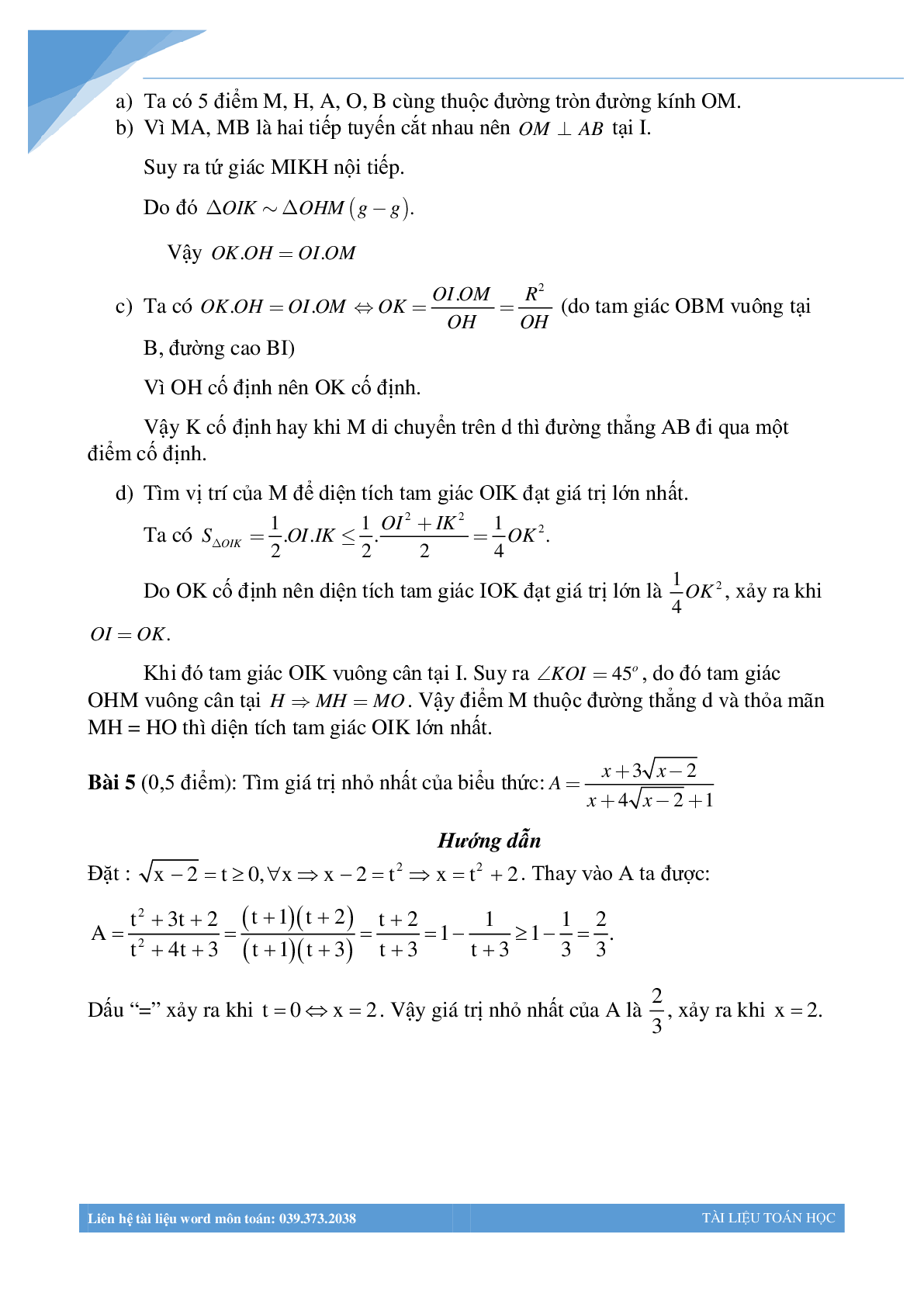 Bộ 20 đề giữa kì 2 môn toán lớp 9 các trường Hà Nội năm 2022 (trang 5)